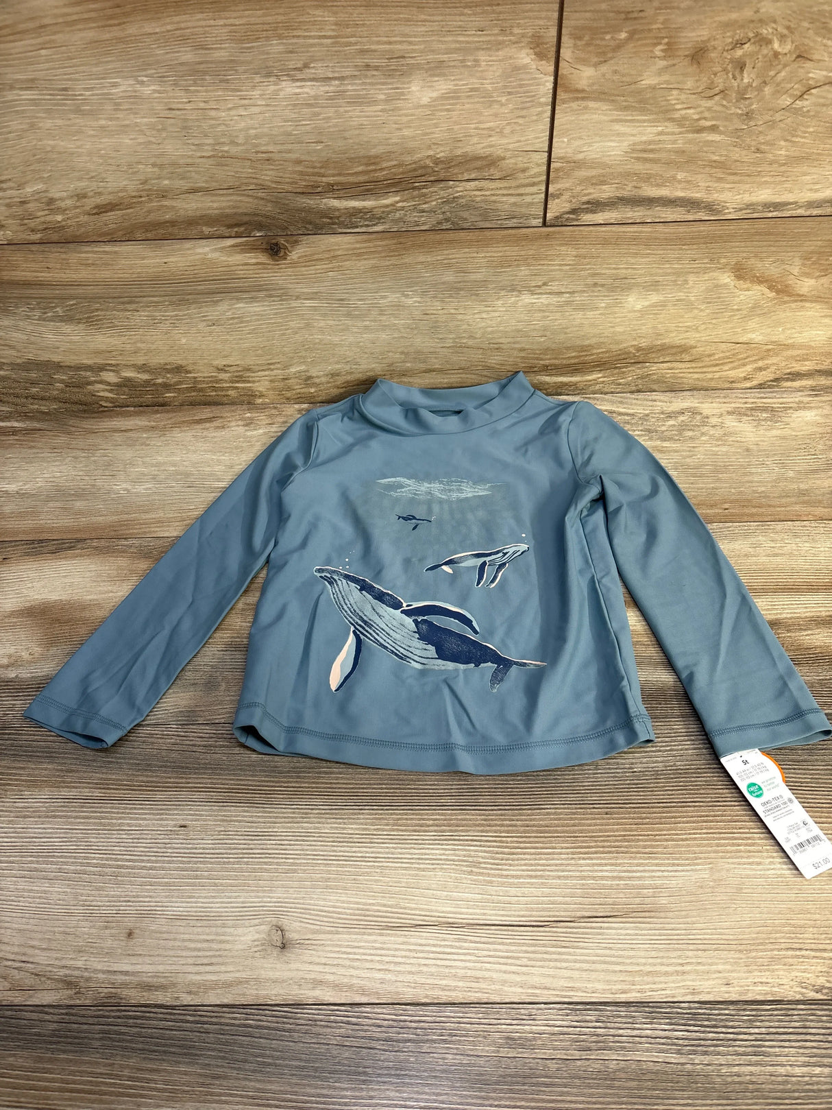 NEW Just One You Dolphin Long Sleeve Rash Guard Shirt Blue sz 5T