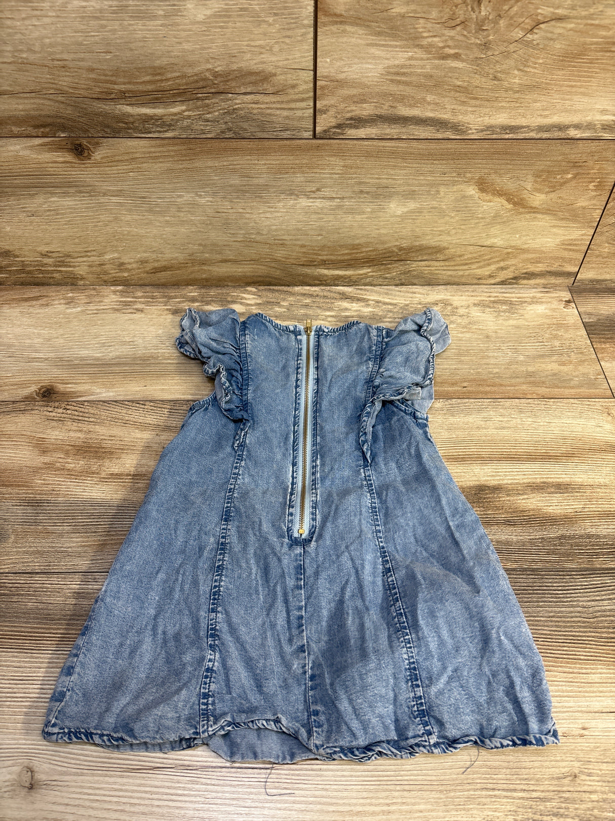 GB Girls Chambray Flutter Sleeve Dress Blue sz 2T