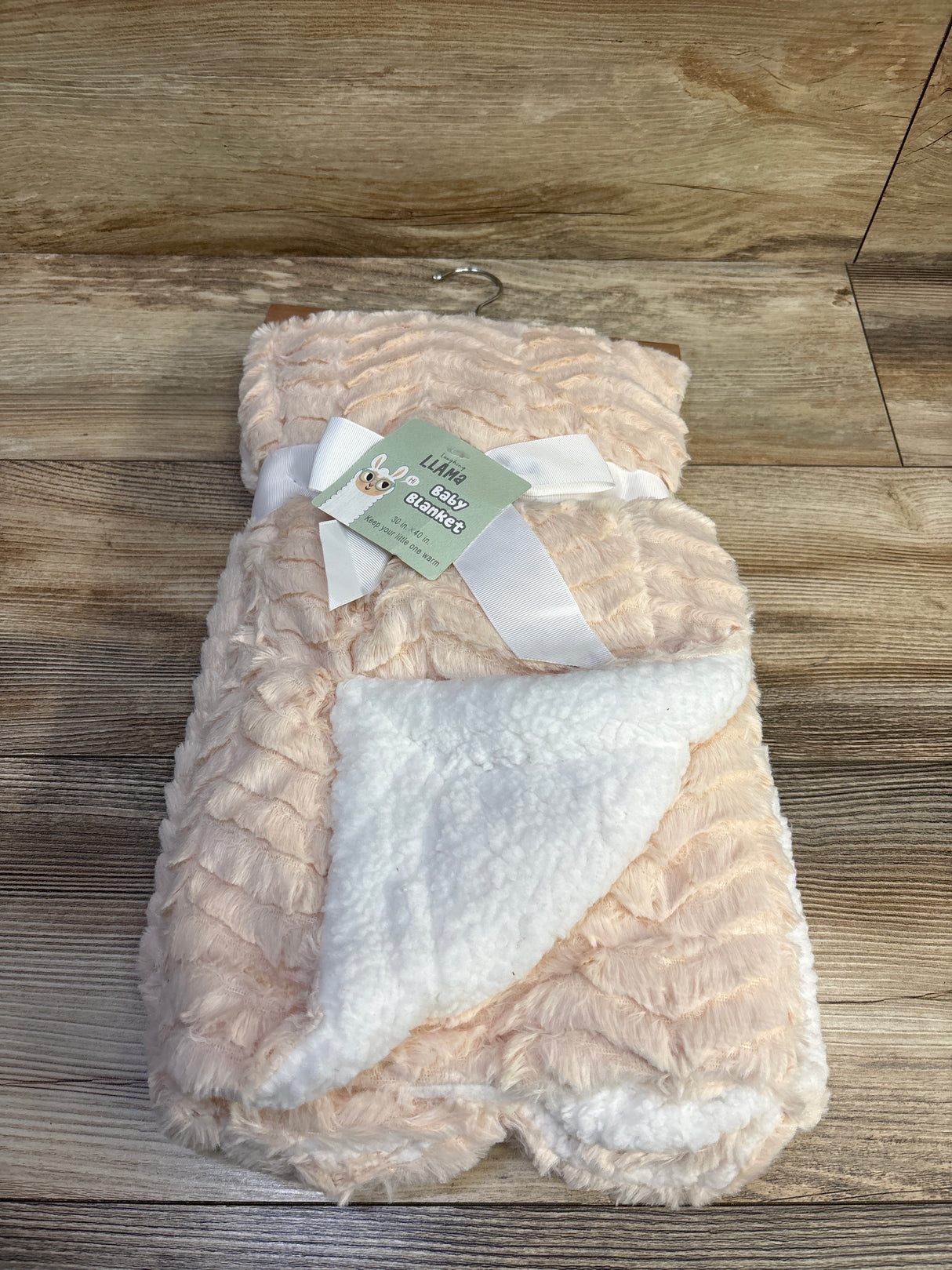NEW Laughing Llama Reversible Baby Blanket Tan 30x40''