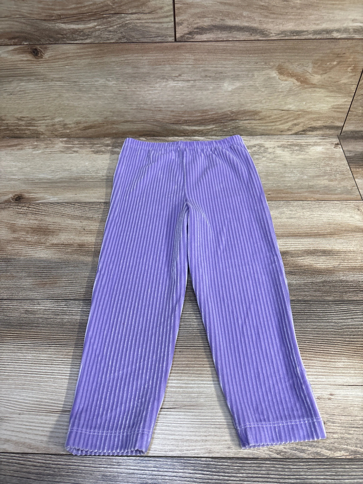 Monica + Andy ribbed velour pull-on pants in purple for toddlers, size 4T.
