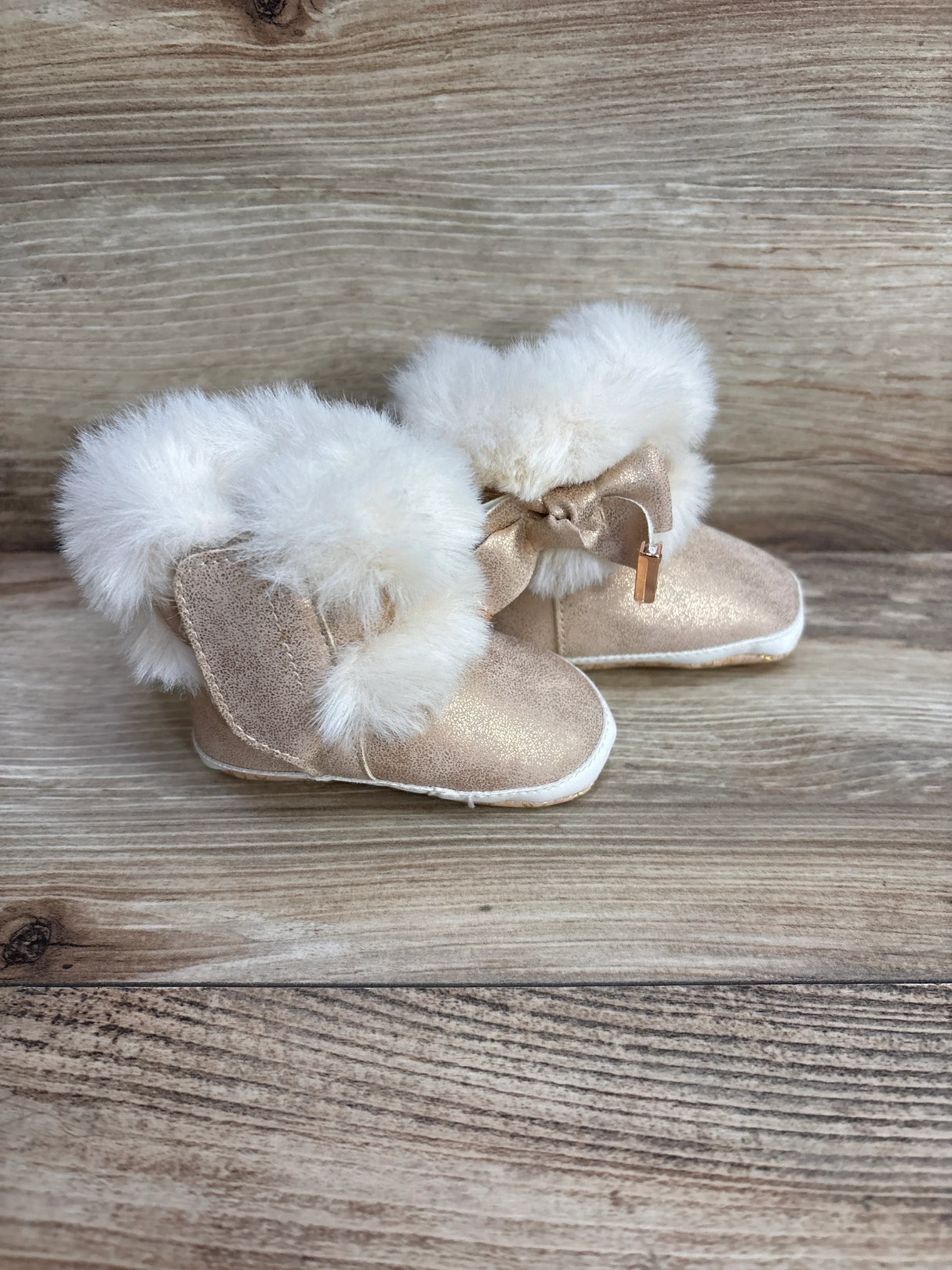 NEW Nine West Kids Baby Misy Rose Gold Soft Sole Boots sz 1c