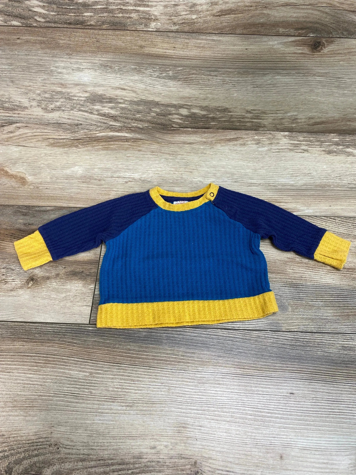 Cat & Jack Waffle Knit Shirt Blue sz 0-3m - Me n Mommy To Be