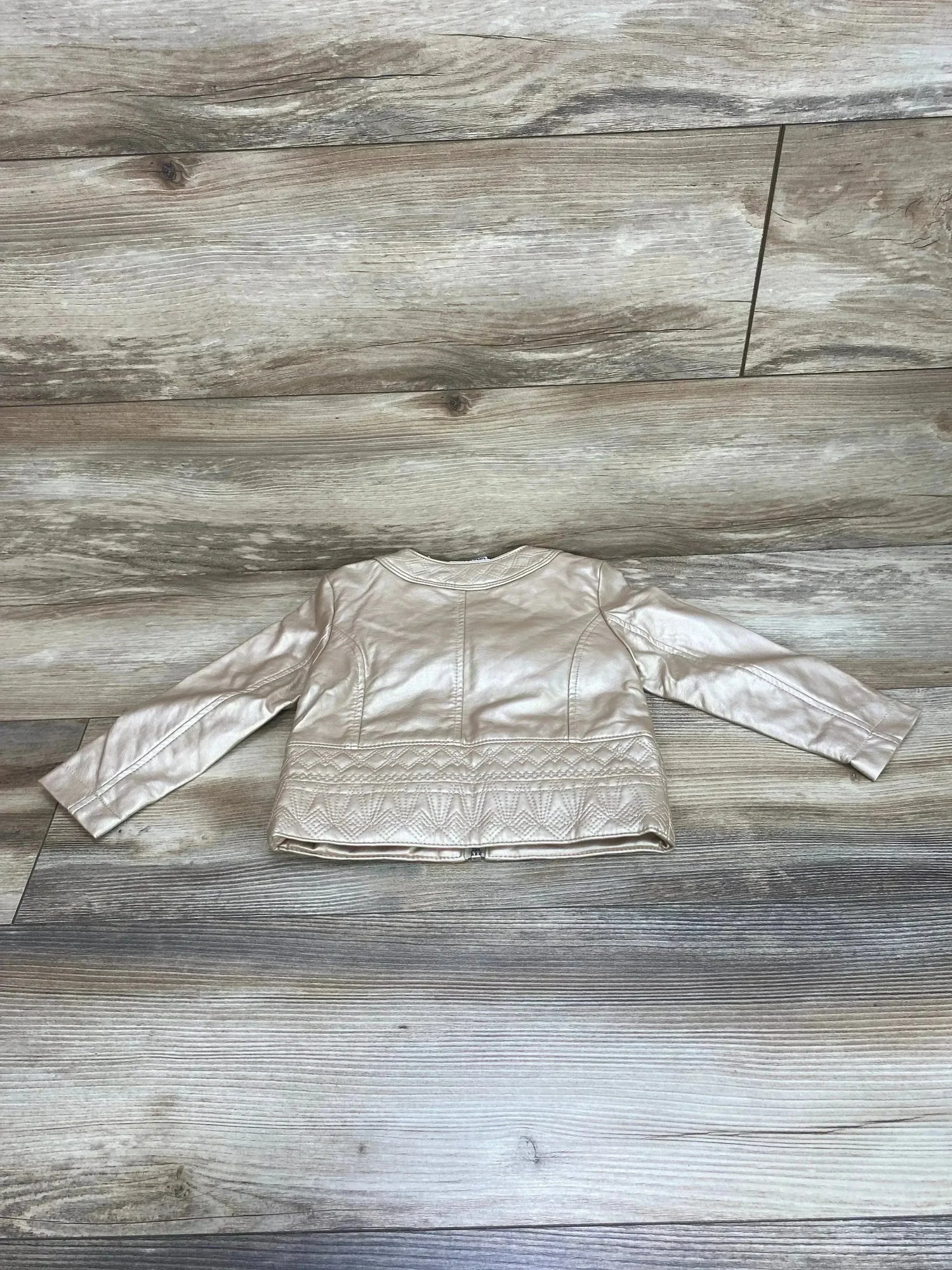 Genuine Kids Faux Leather Jacket Champagne sz 18m - Me n Mommy To Be