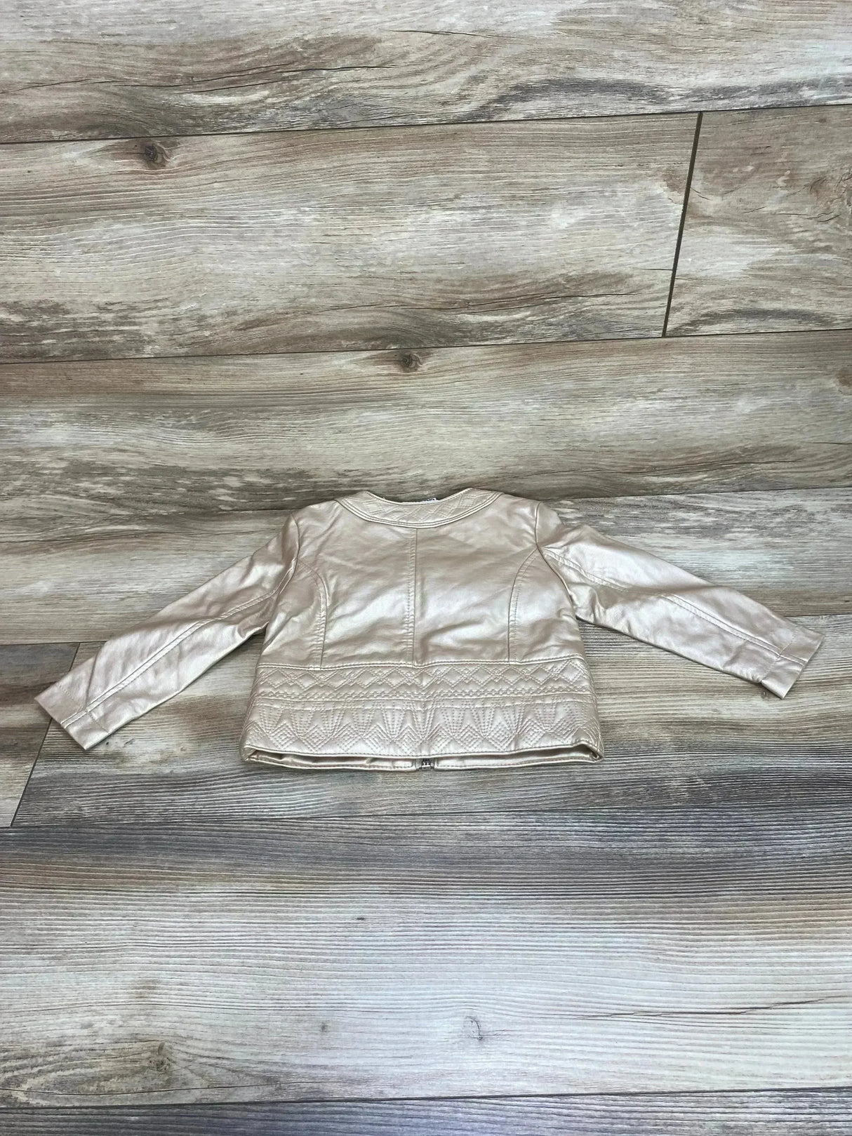 Genuine Kids Faux Leather Jacket Champagne sz 18m - Me n Mommy To Be