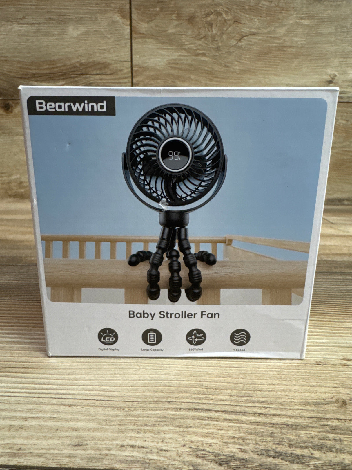 NEW Bearwind Portable Stroller Fan Black