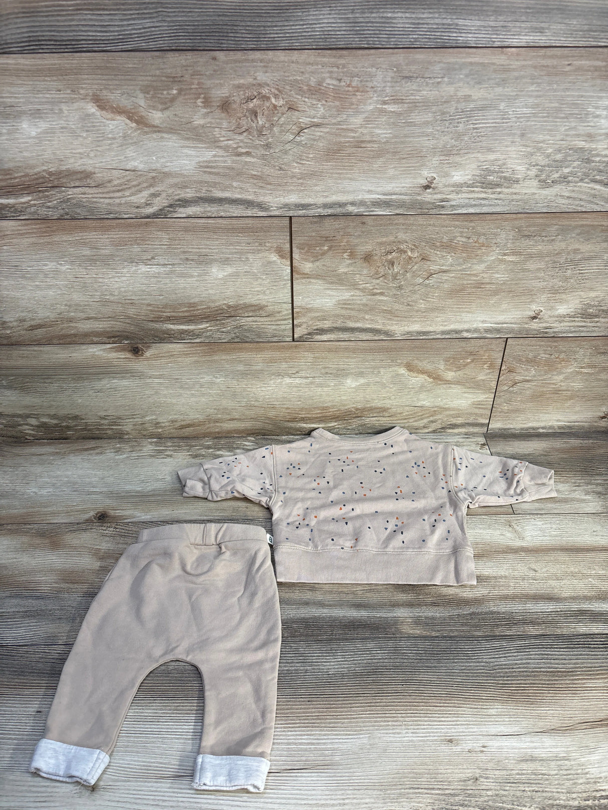 Easy Peasy 2pc Organic Long Sleeve Shirt & Pants Set Beige sz 0-3m