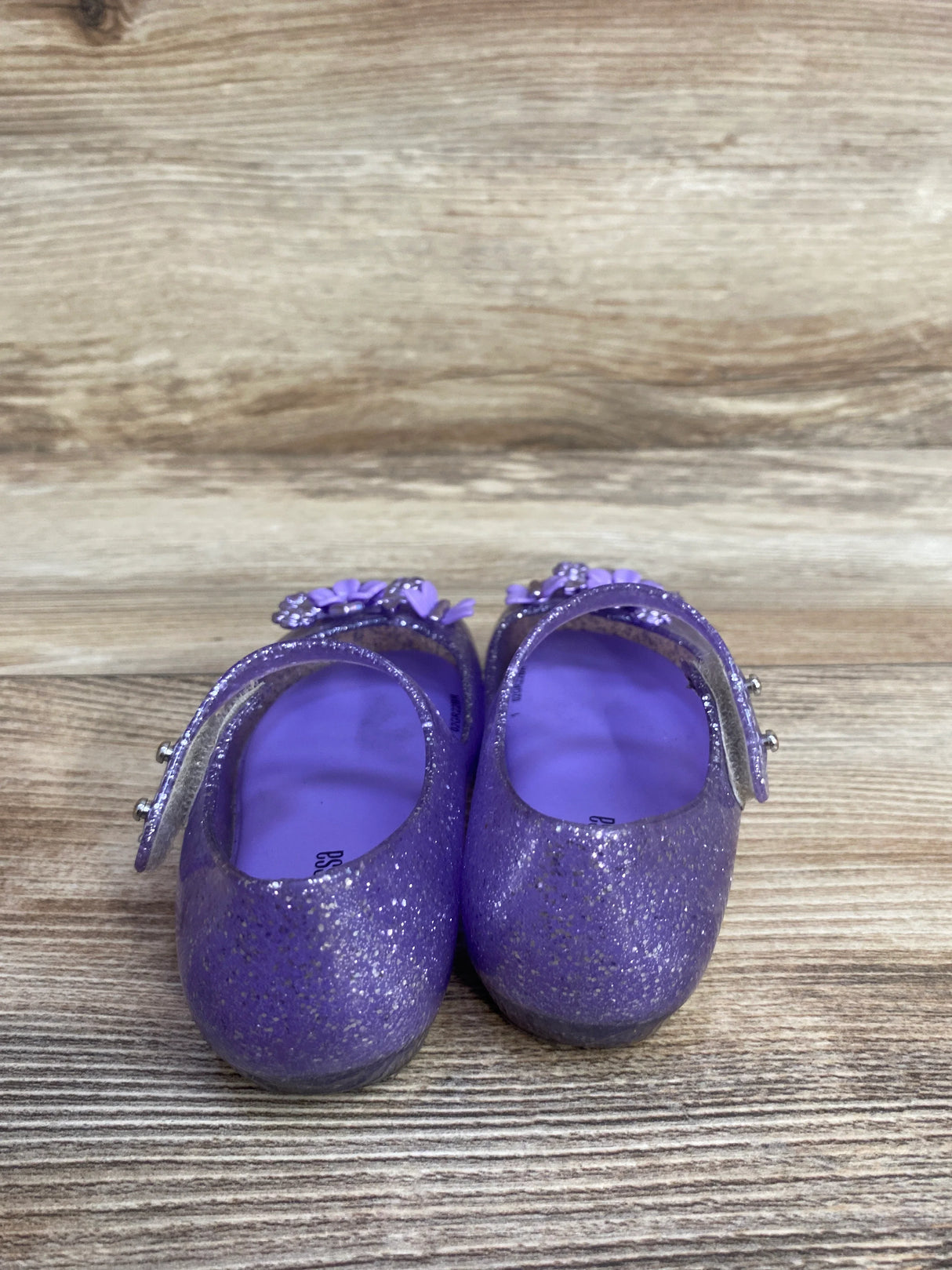 Mini Melissa Ultragirl Chrome Flower Ballet Flats Purple sz 6/7c