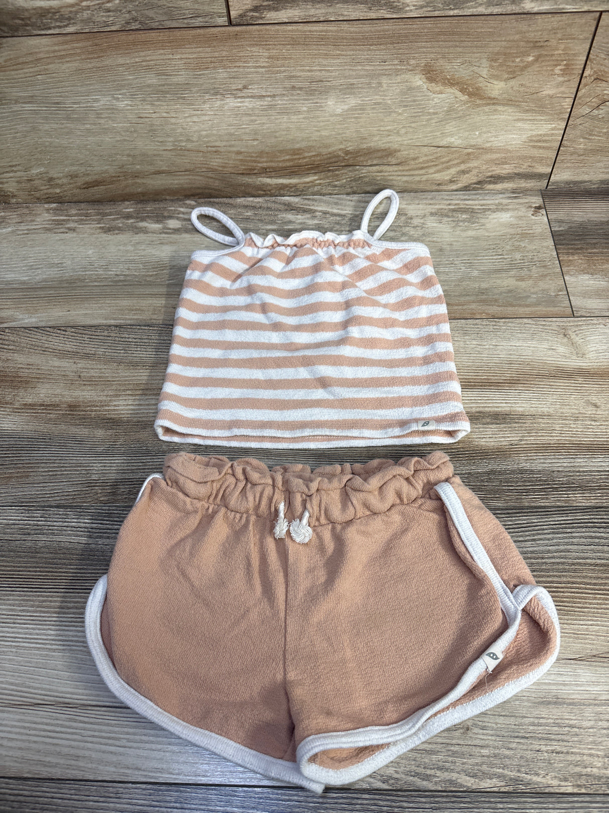 Easy Peasy 2pc Striped Tank Top & Shorts Set Orange sz 3T