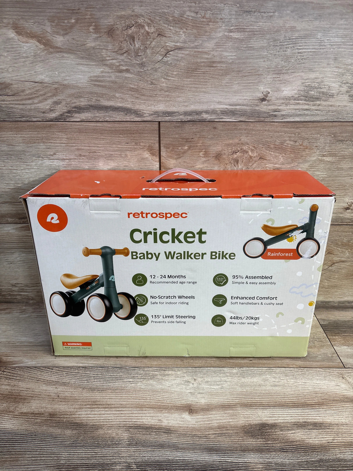 NEW Retrospec Cricket Baby Walker Balance Bike in Rainforest