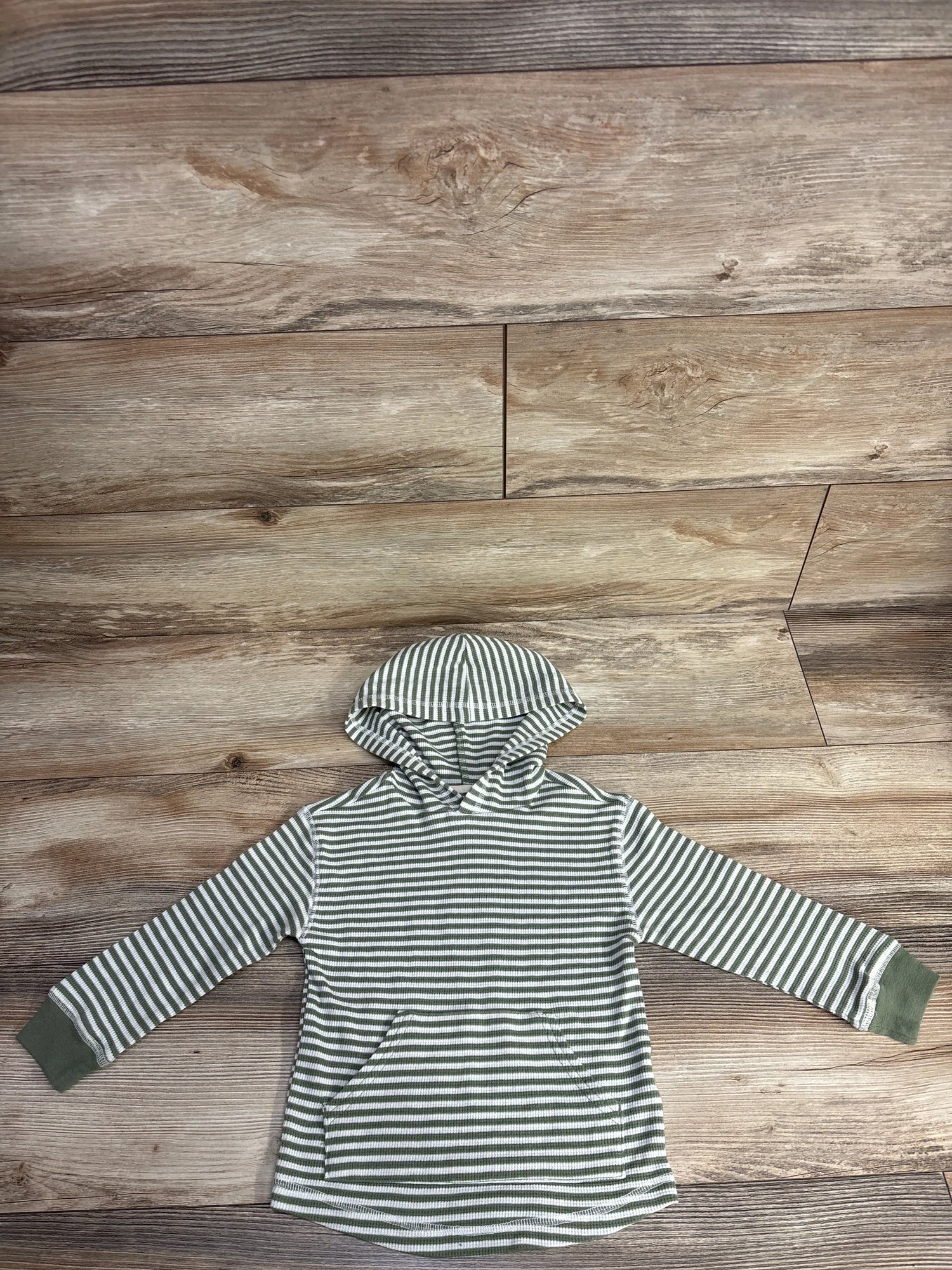 Epic Threads Ribbed Striped Hooded Shirt Green sz 3T