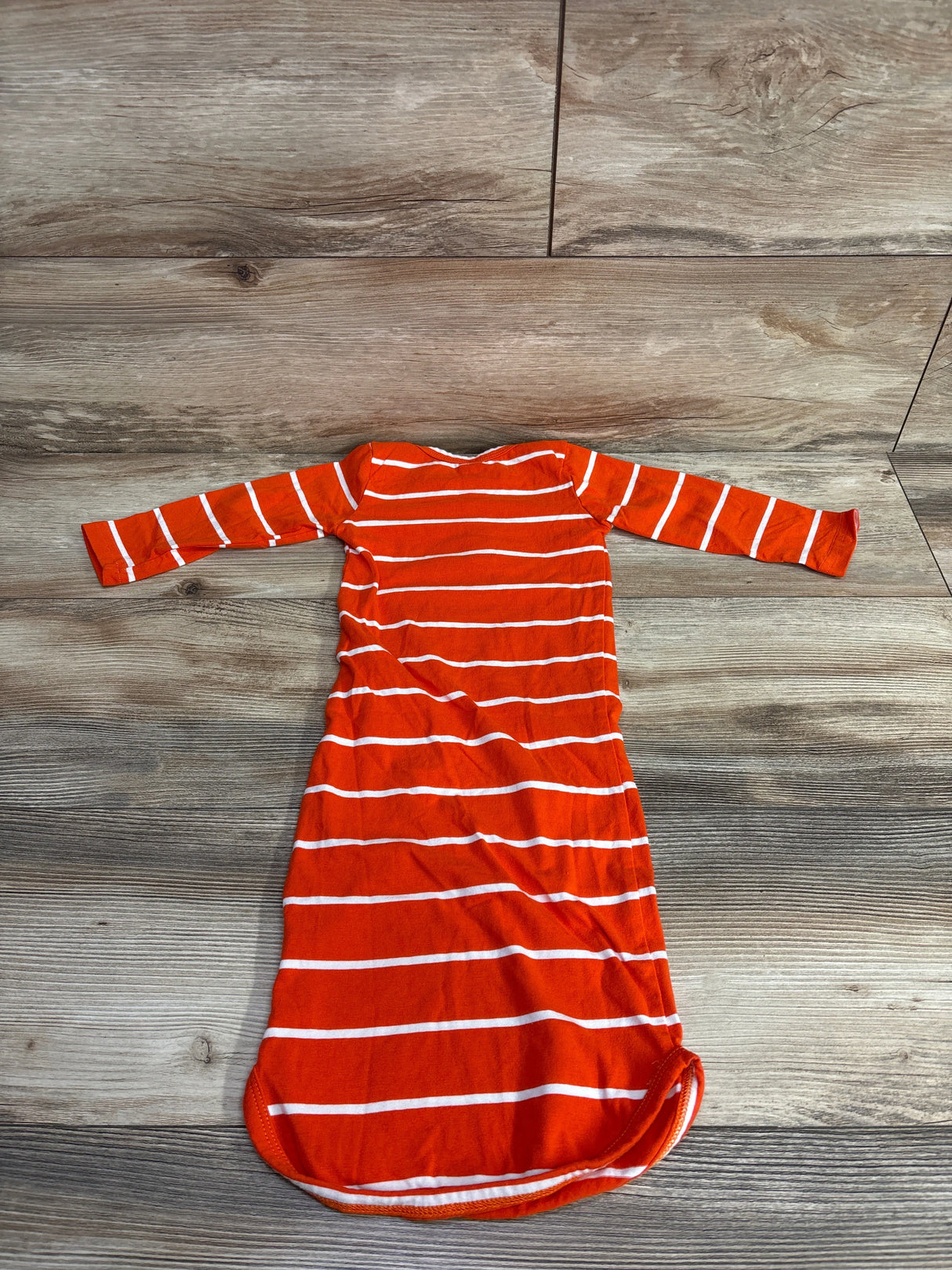 Striped Henley Sleeper Gown Orange sz 3-6m