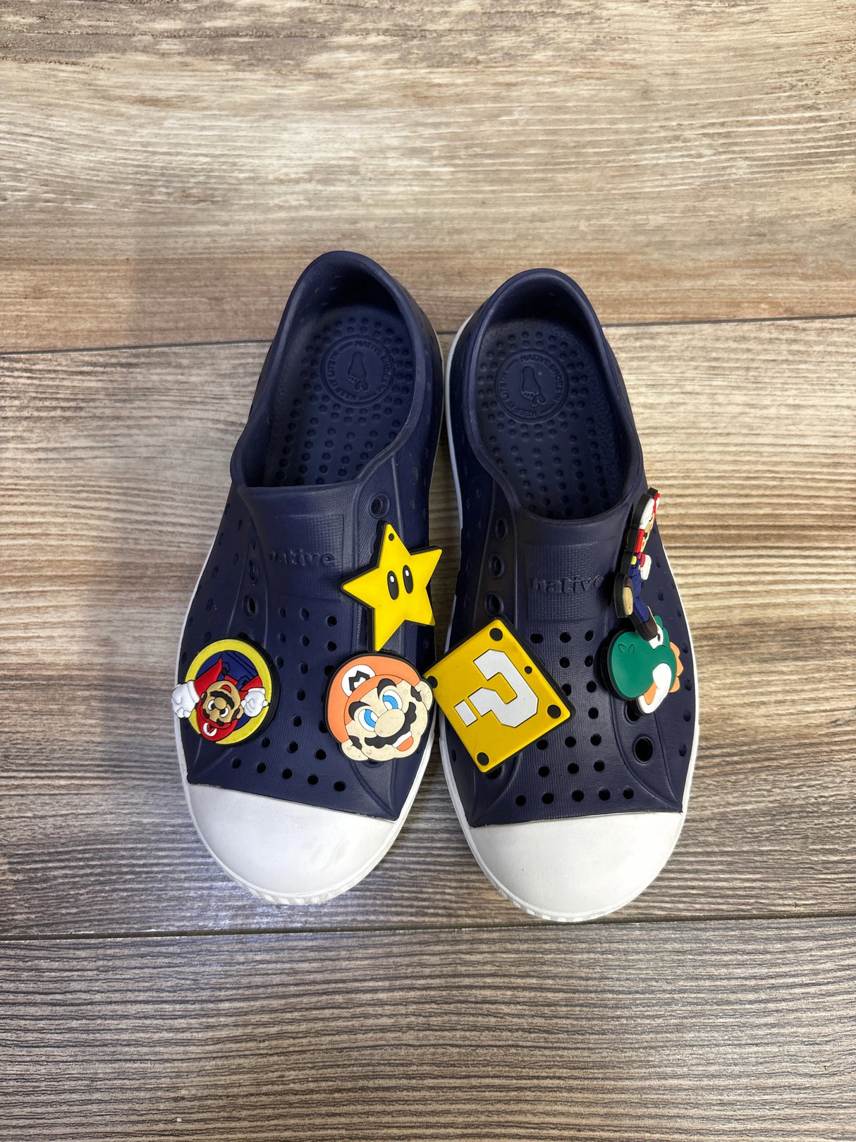 Native Jefferson Slip On & Jibbitz Shoes Blue sz 11c