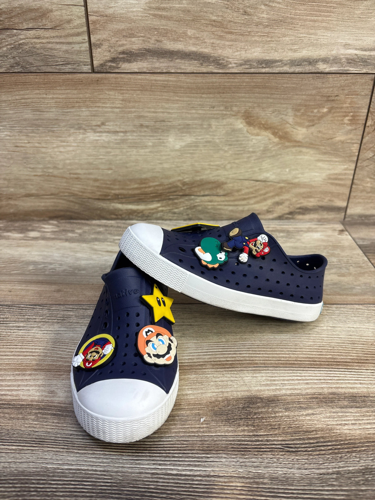 Native Jefferson Slip On & Jibbitz Shoes Blue sz 11c