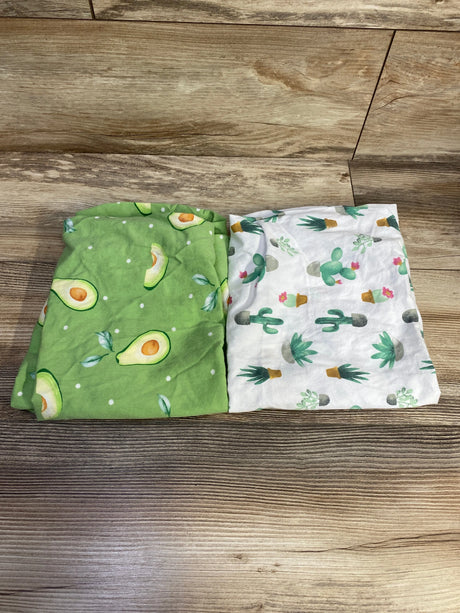 Alva Baby 2pk Changing Pad Fitted Sheets in Avocado & Cactus Print - Me n Mommy To Be