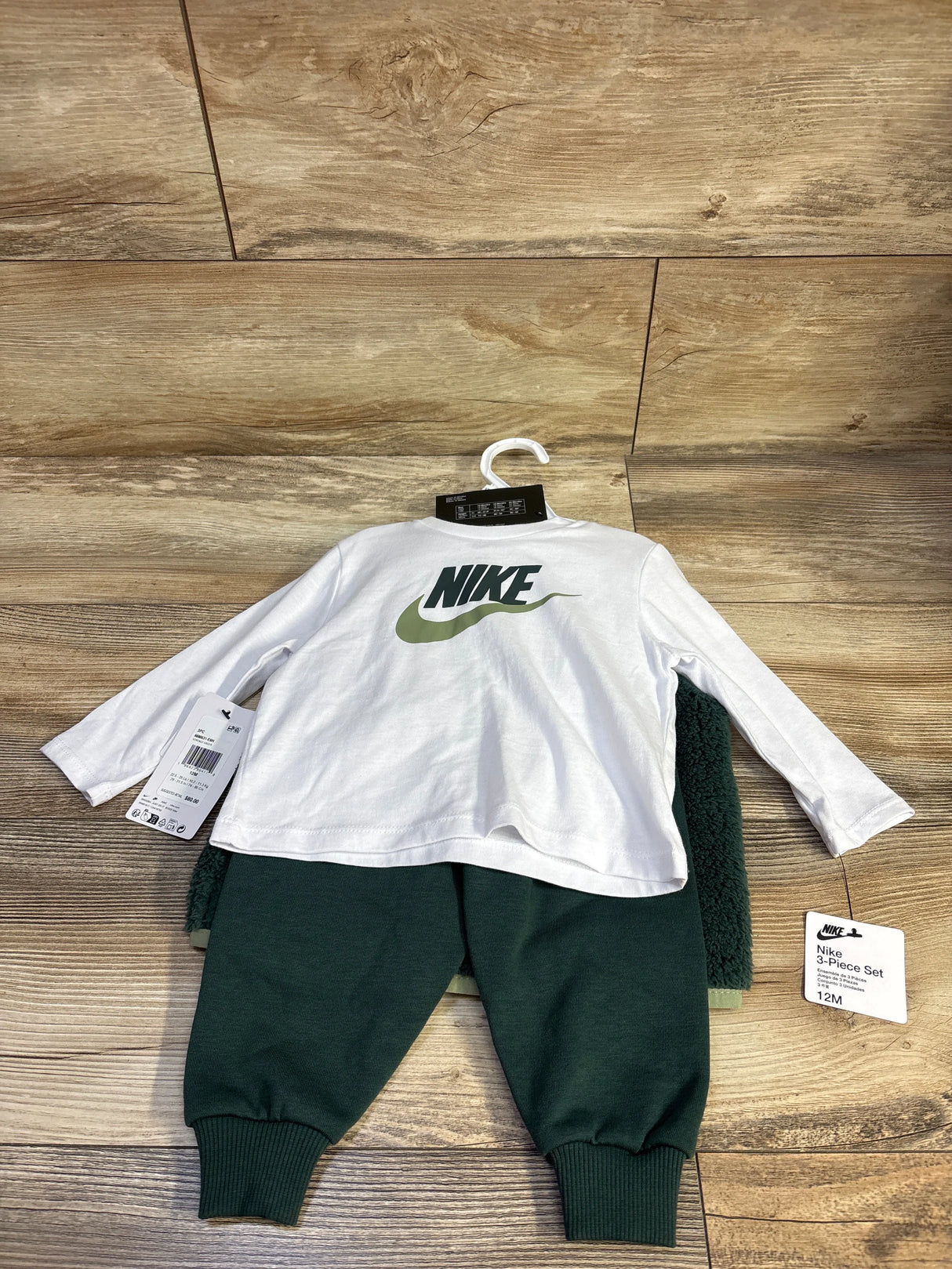 NEW Nike 3pc Sherpa Jacket, Shirt, & Joggers Set Green sz 12m