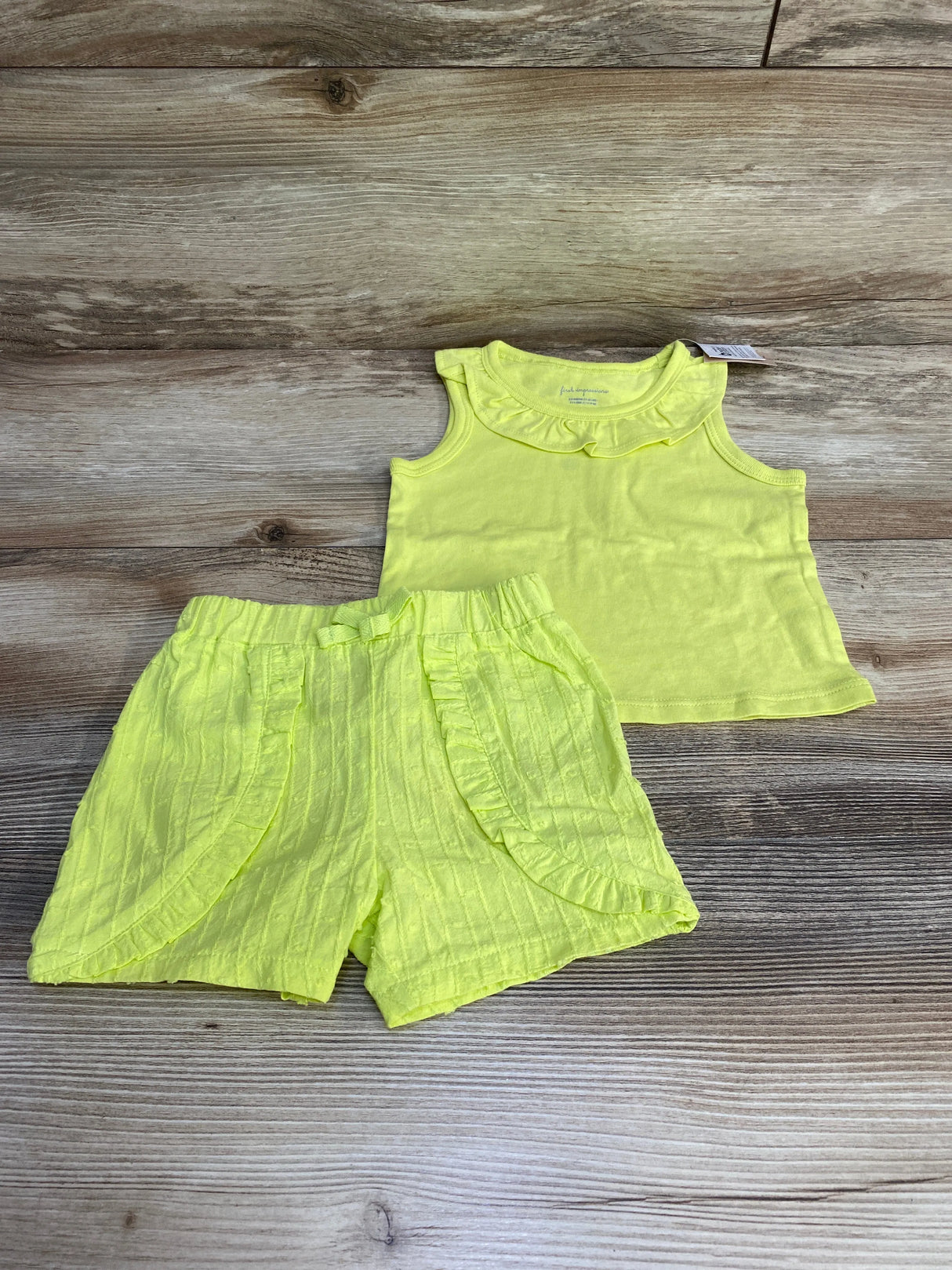 NEW First Impressions 2pc Tank Top & Shorts Green sz 6-9m - Me n Mommy To Be