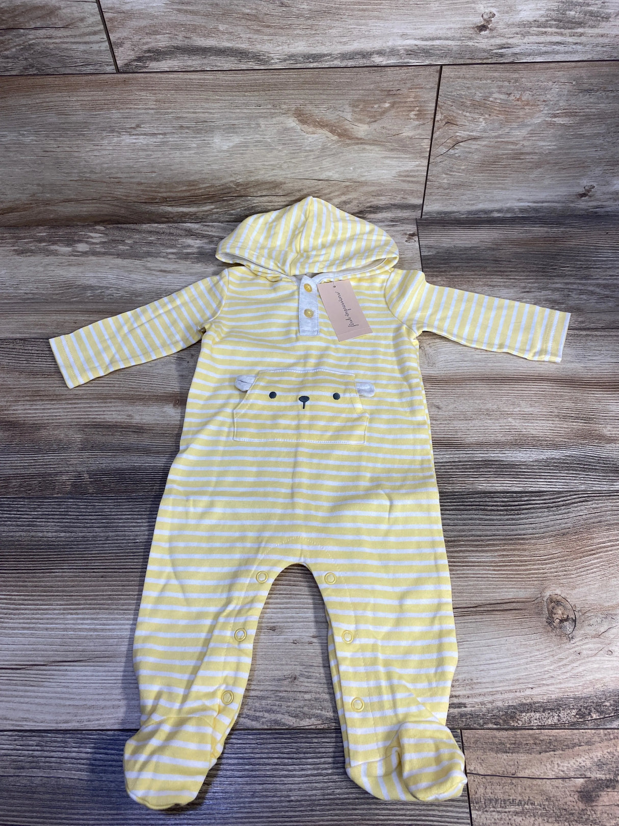 NEW First Impressions Striped Coveralls Yellow sz 0-3m