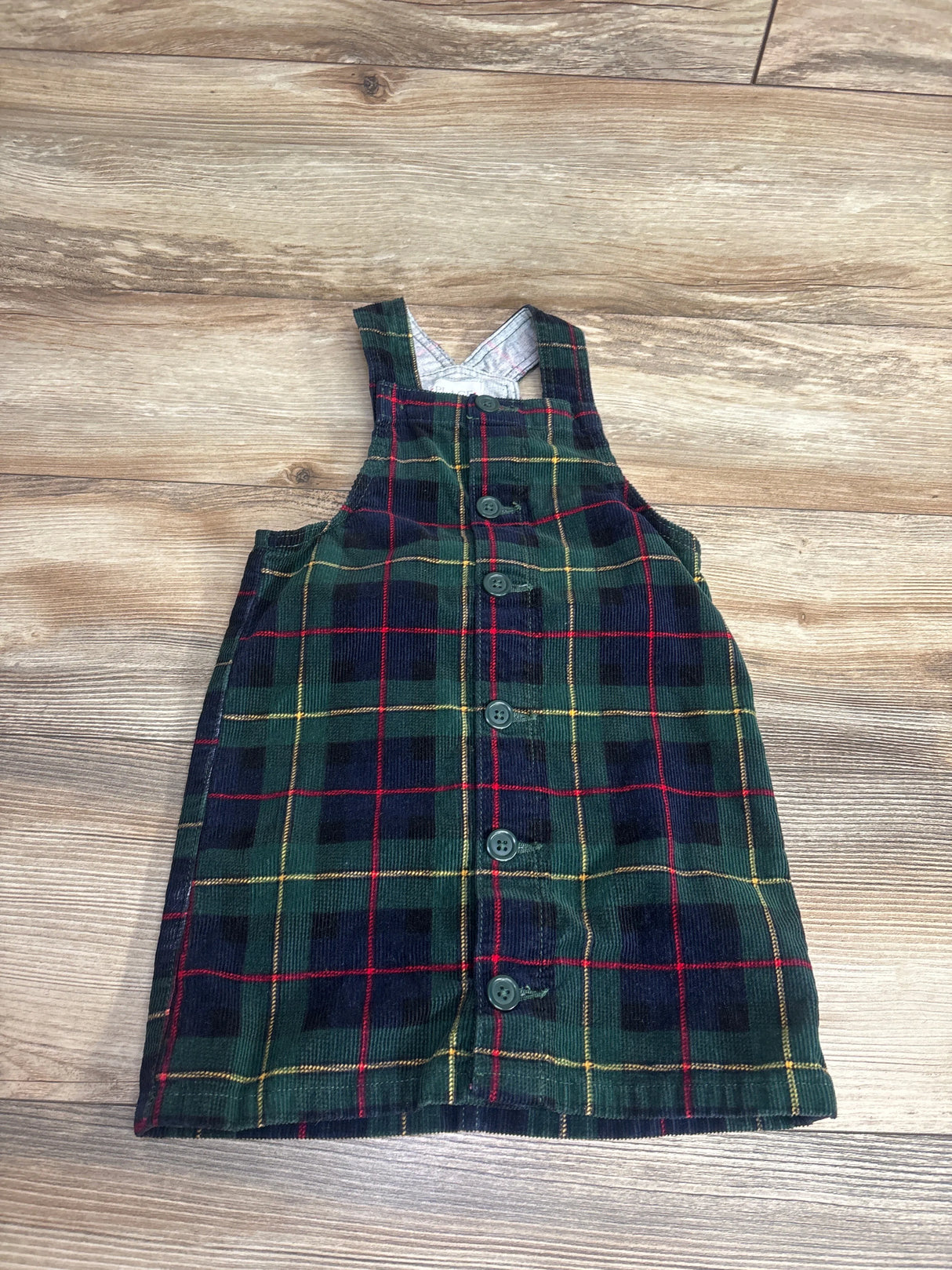 The Children’s Place Plaid Corduroy Skirtall Green sz 4T