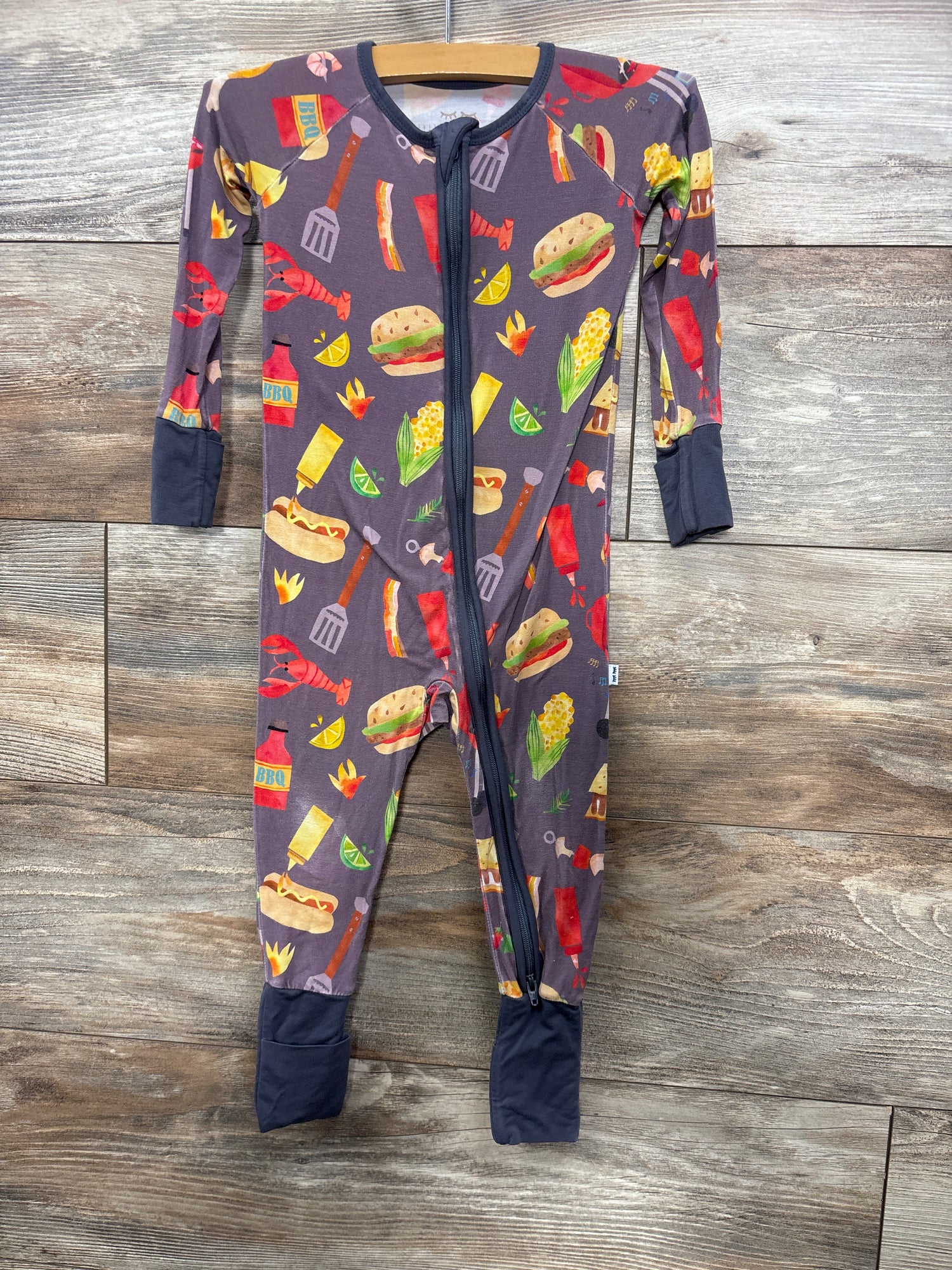 Little Sleepies Grill & Chill Zippy Grey sz 12-18m