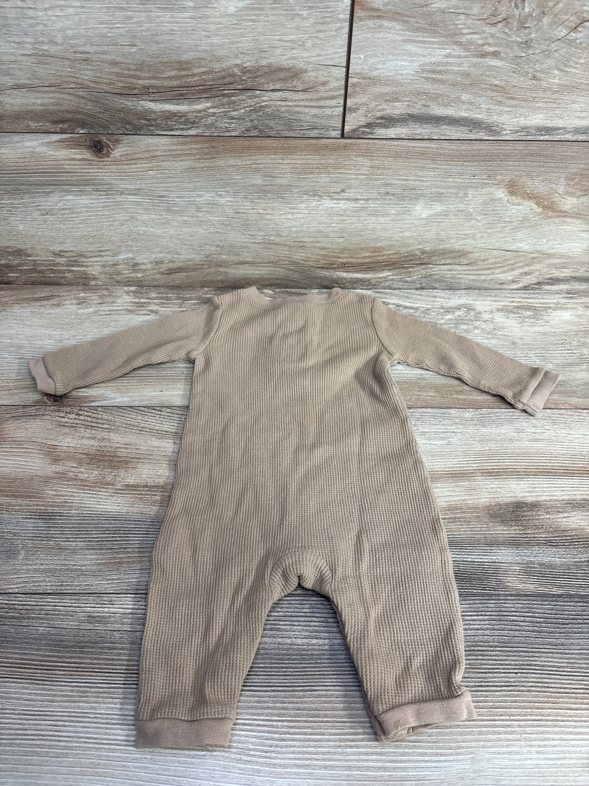 Old Navy Henley Waffle Knit Coverall Tan sz 3-6m