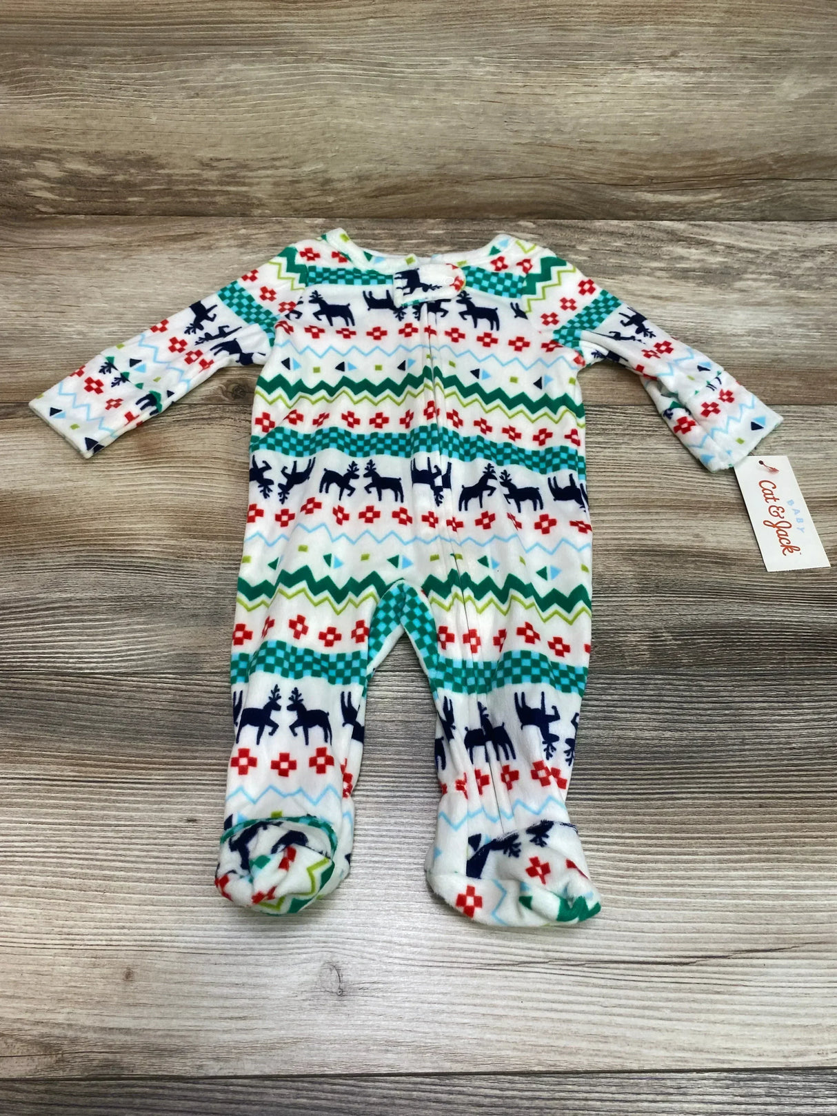 NEW Cat & Jack Fair Isle Sleeper White sz Newborn - Me n Mommy To Be