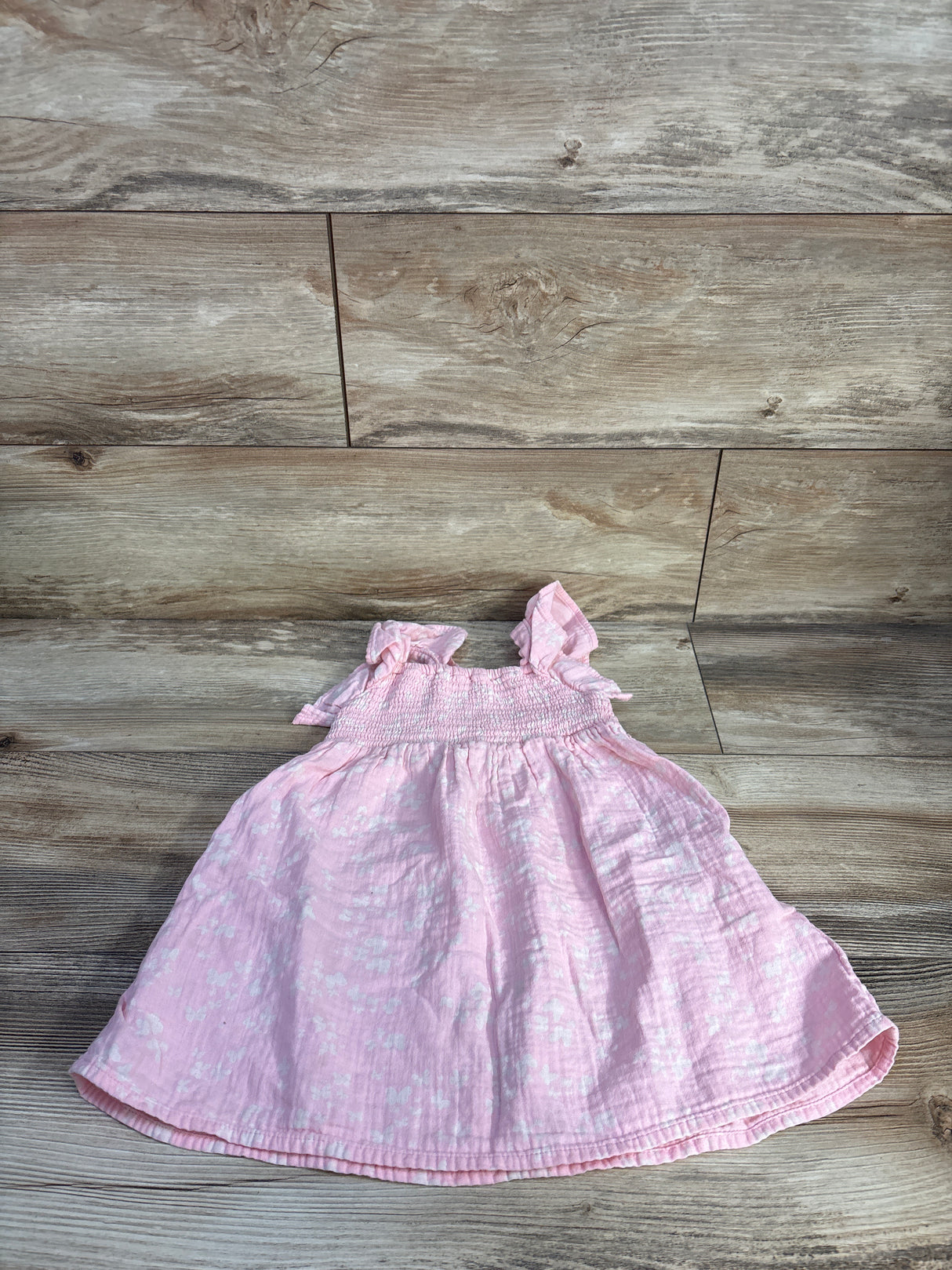 Cat & Jack Smocked Gauze Dress Pink sz 3T