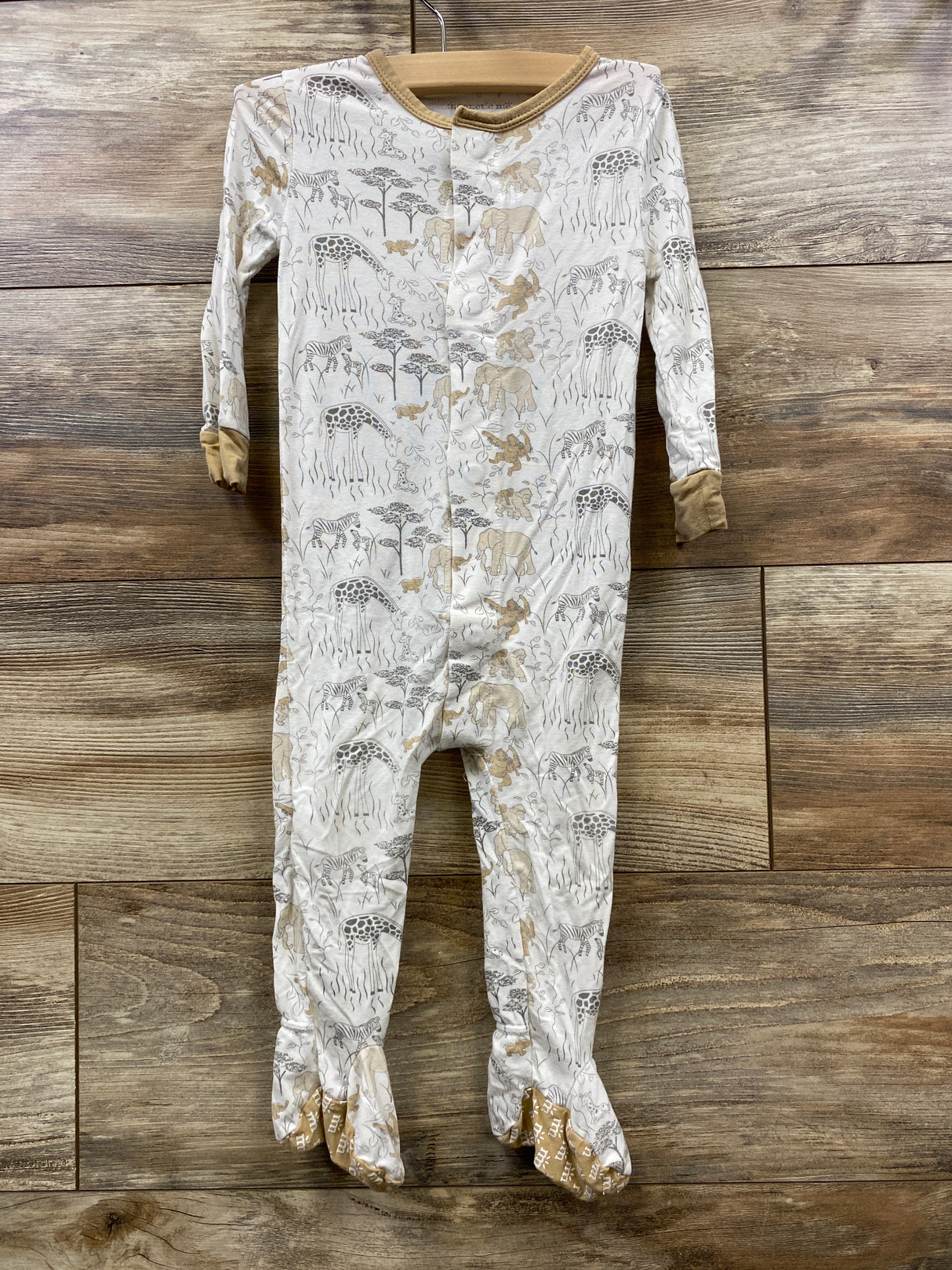 Magnetic Me Modal Animal Print Footie White sz 9-12m