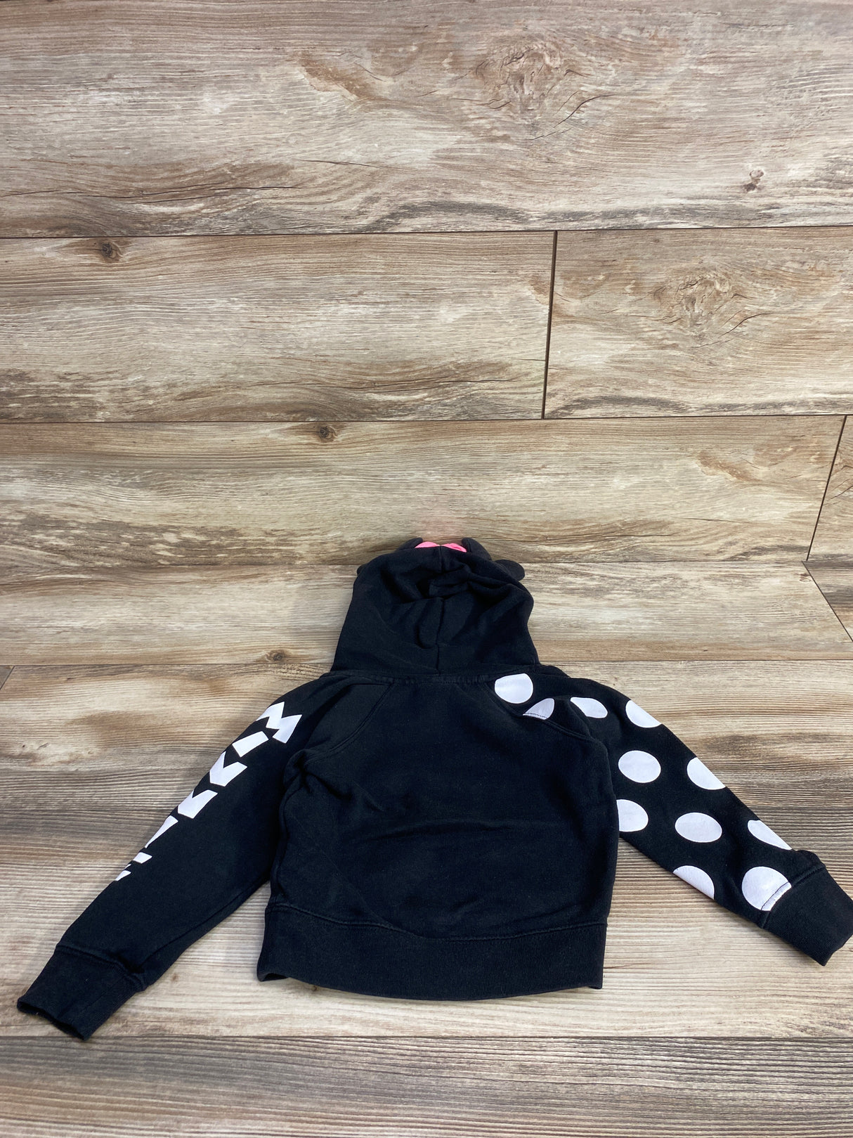 Disney Store Minnie Mouse Pull Over Hoodie Black sz 2T