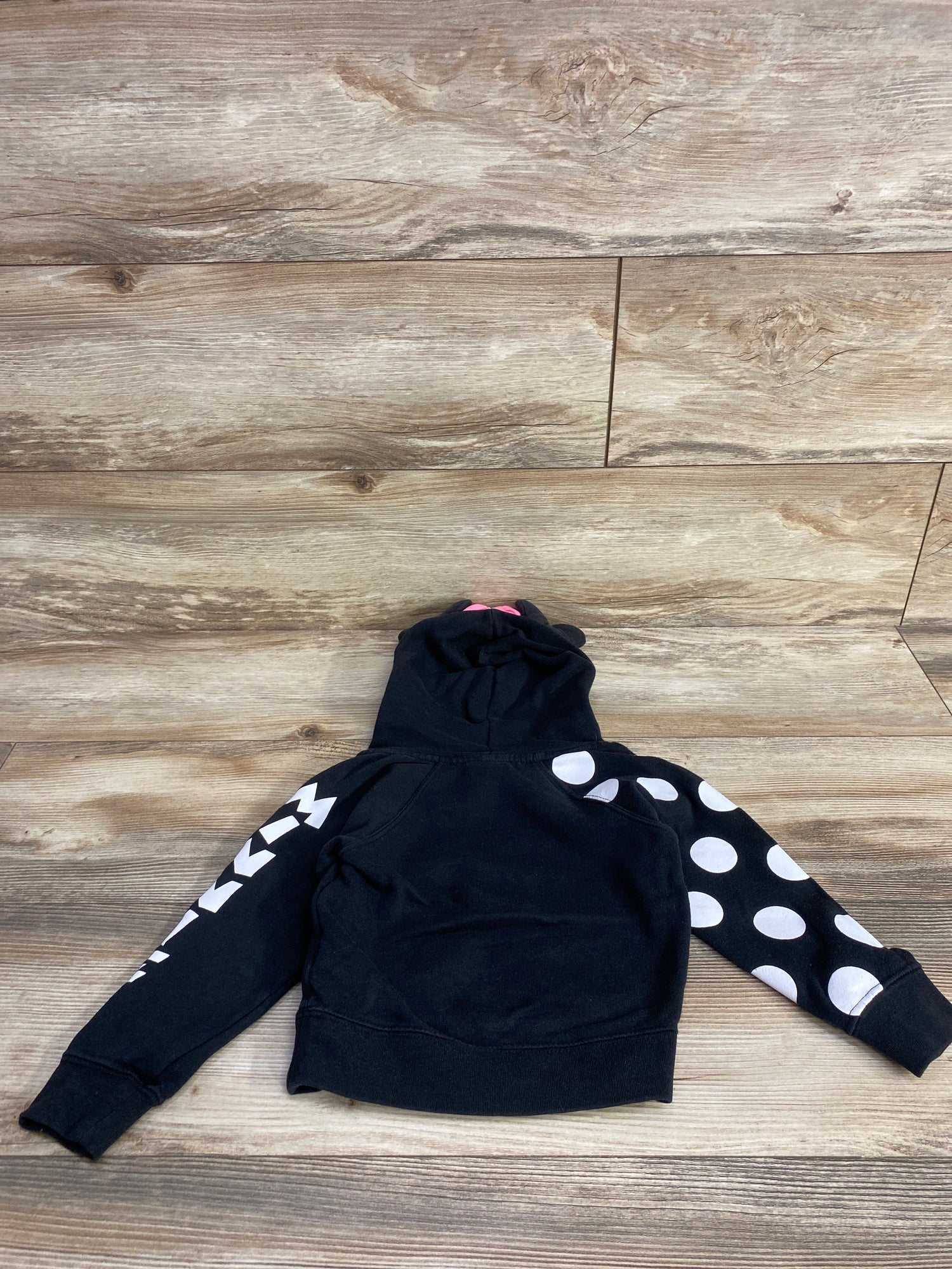 Disney Store Minnie Mouse Pull Over Hoodie Black sz 2T