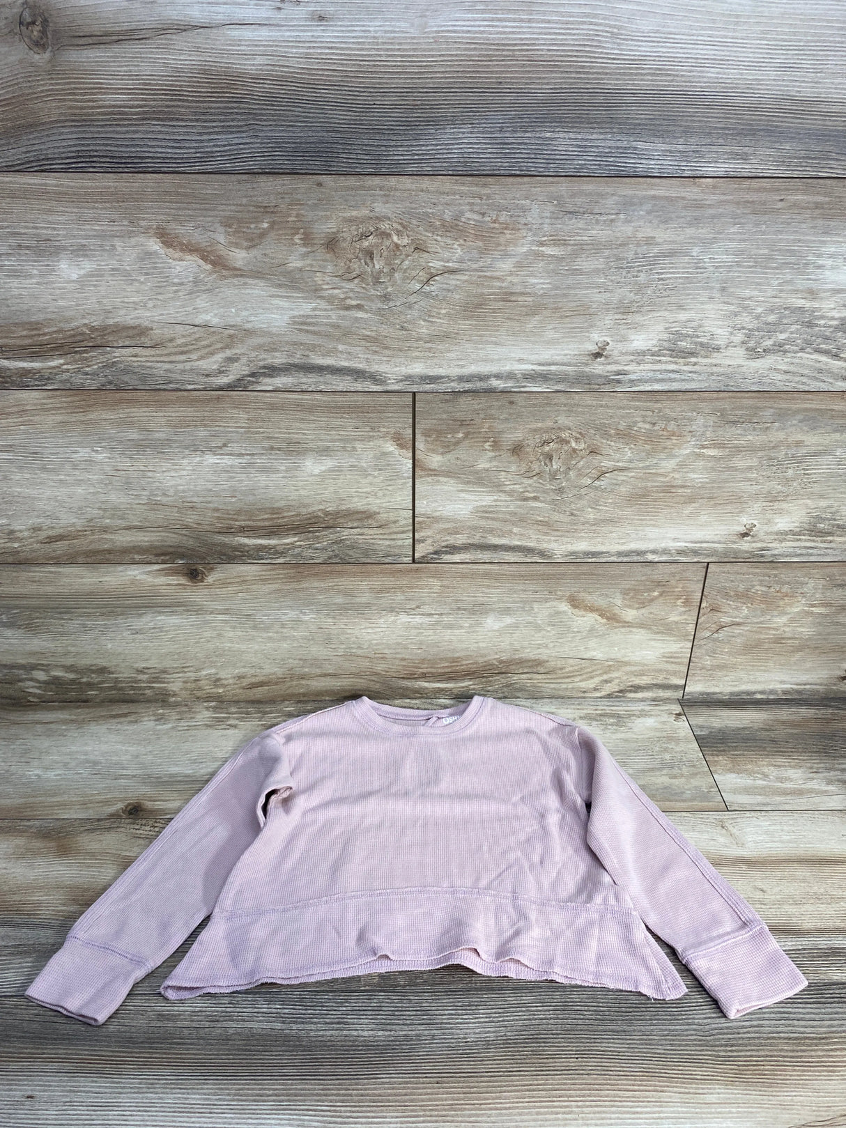 OshKosh Waffle Knit Shark Bite Shirt Pink sz 5T