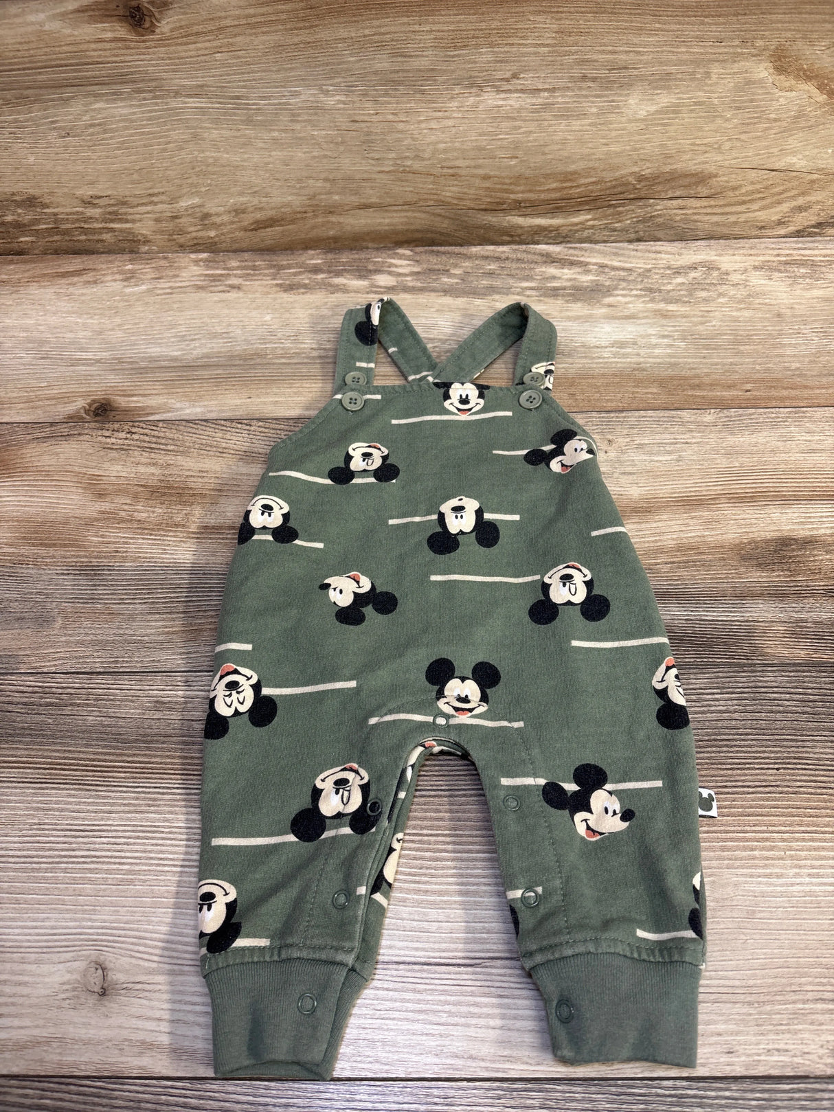 Disney Baby Mickey Mouse Overalls Green sz 0/3m