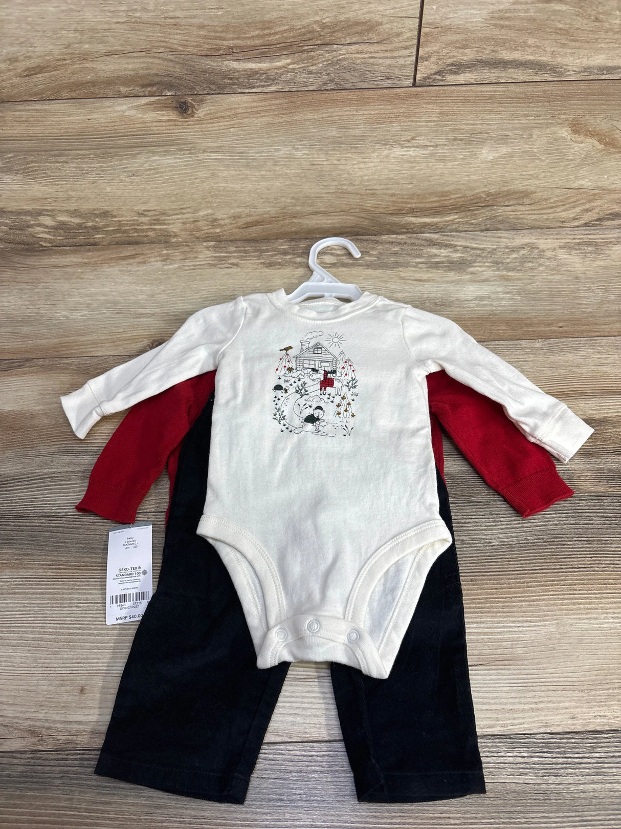 NEW Carter's 3pc Christmas Bodysuit Set White sz 6m