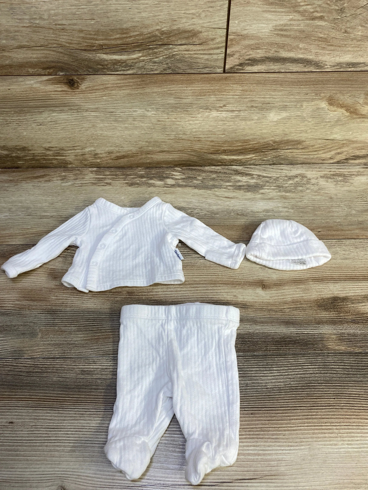 Gerber 3pc Kimono Set White sz Preemie