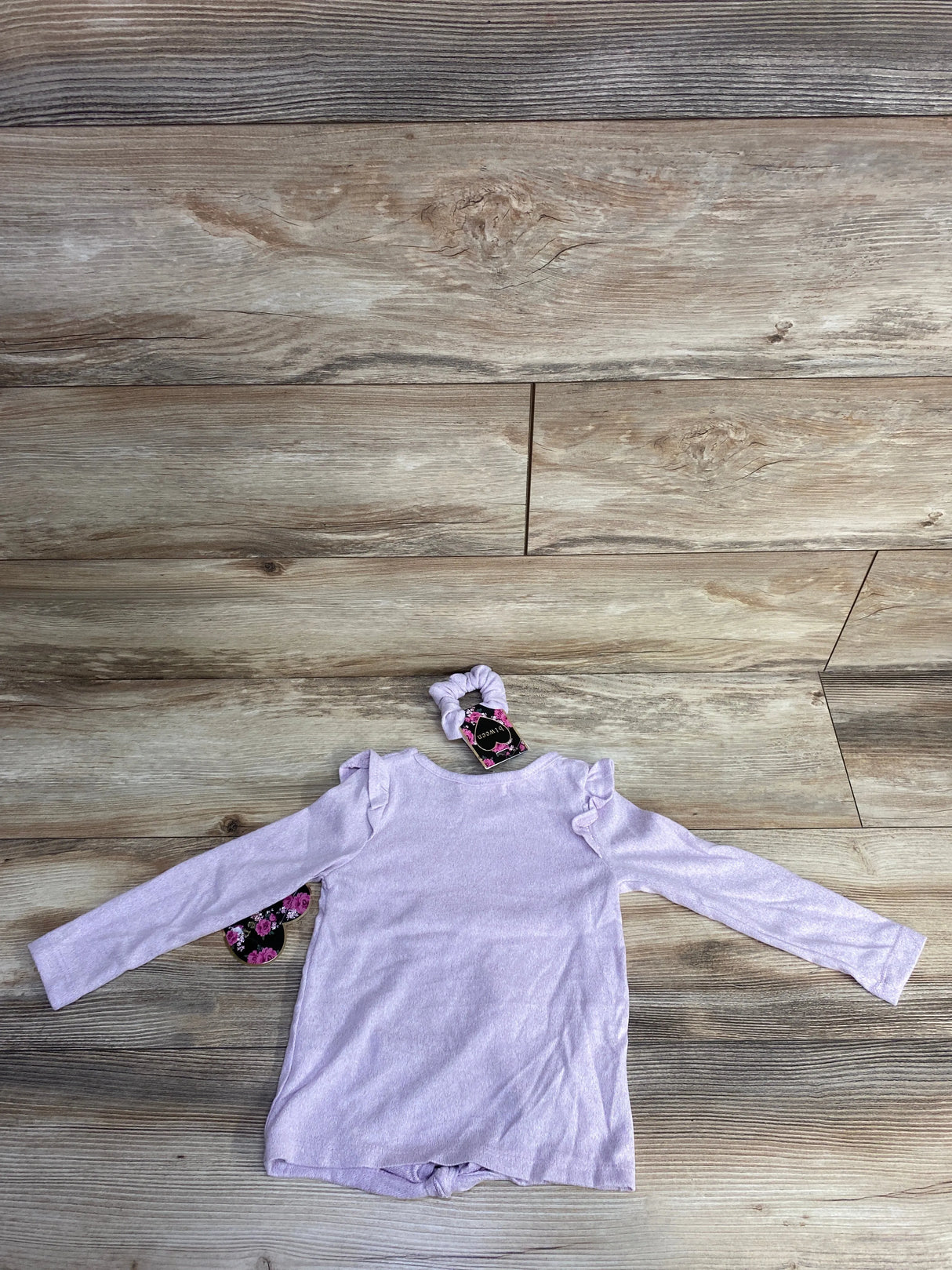 NEW Btween 2pc Textured Love Shirt & Scrunchy Lilac sz 2T