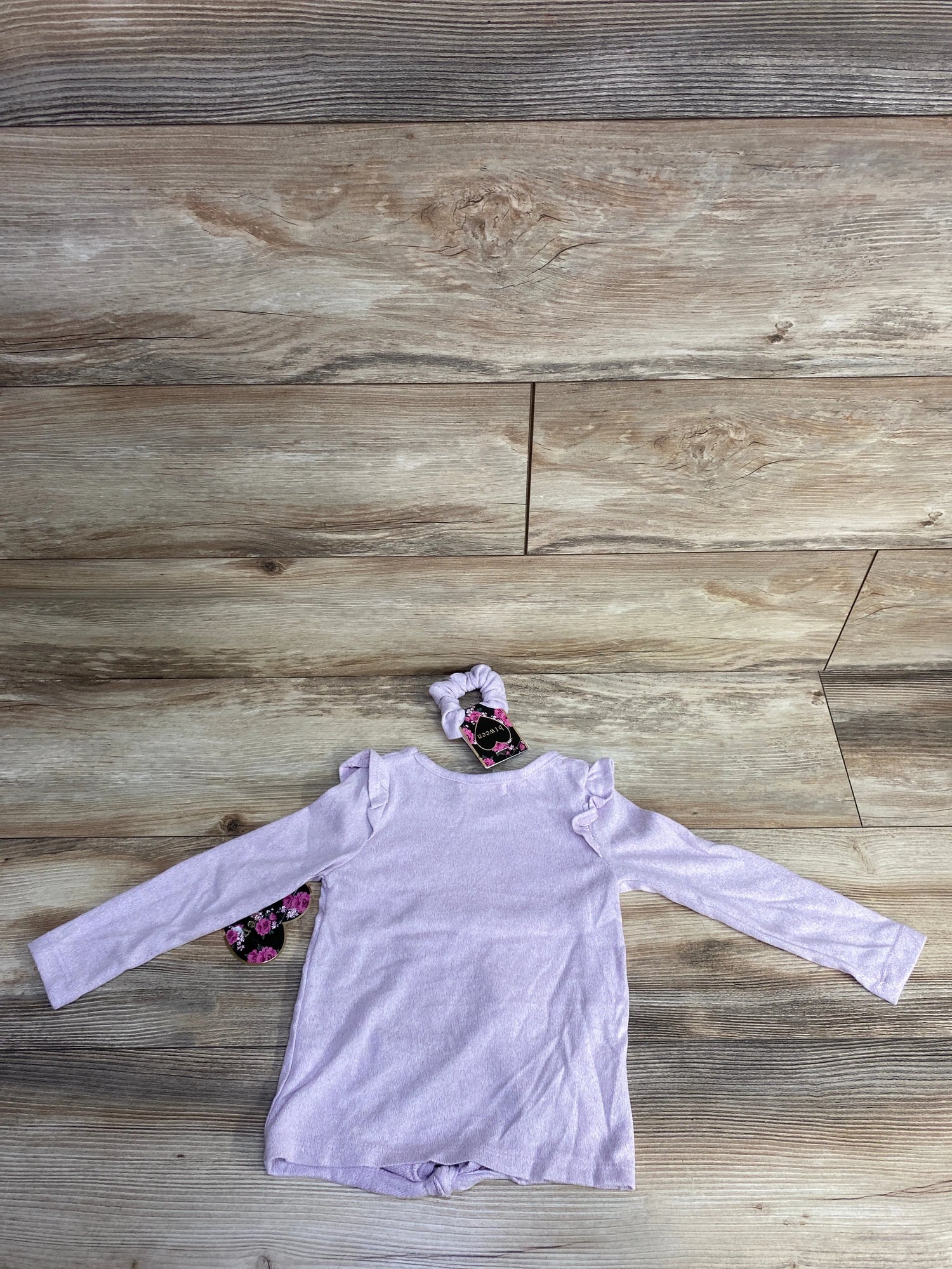 NEW Btween 2pc Textured Love Shirt & Scrunchy Lilac sz 2T