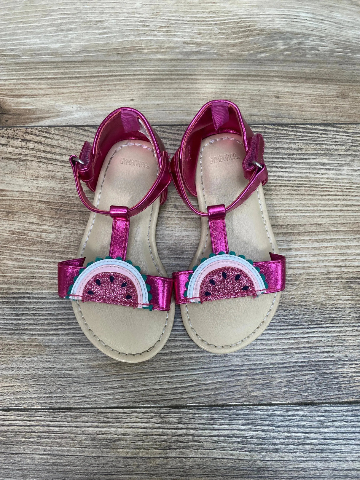 Gymboree Watermelon T-Strap Sandals Pink sz 6c - Me n Mommy To Be