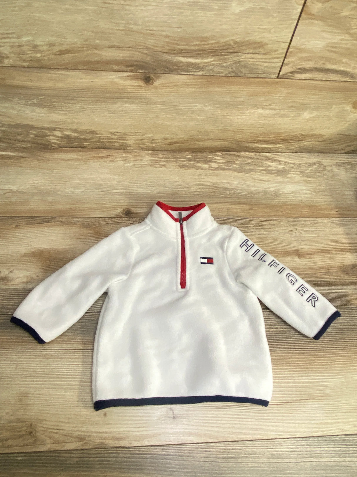 Tommy Hilfiger 1/4 Fleece Pull Over Jacket White sz 3-6m
