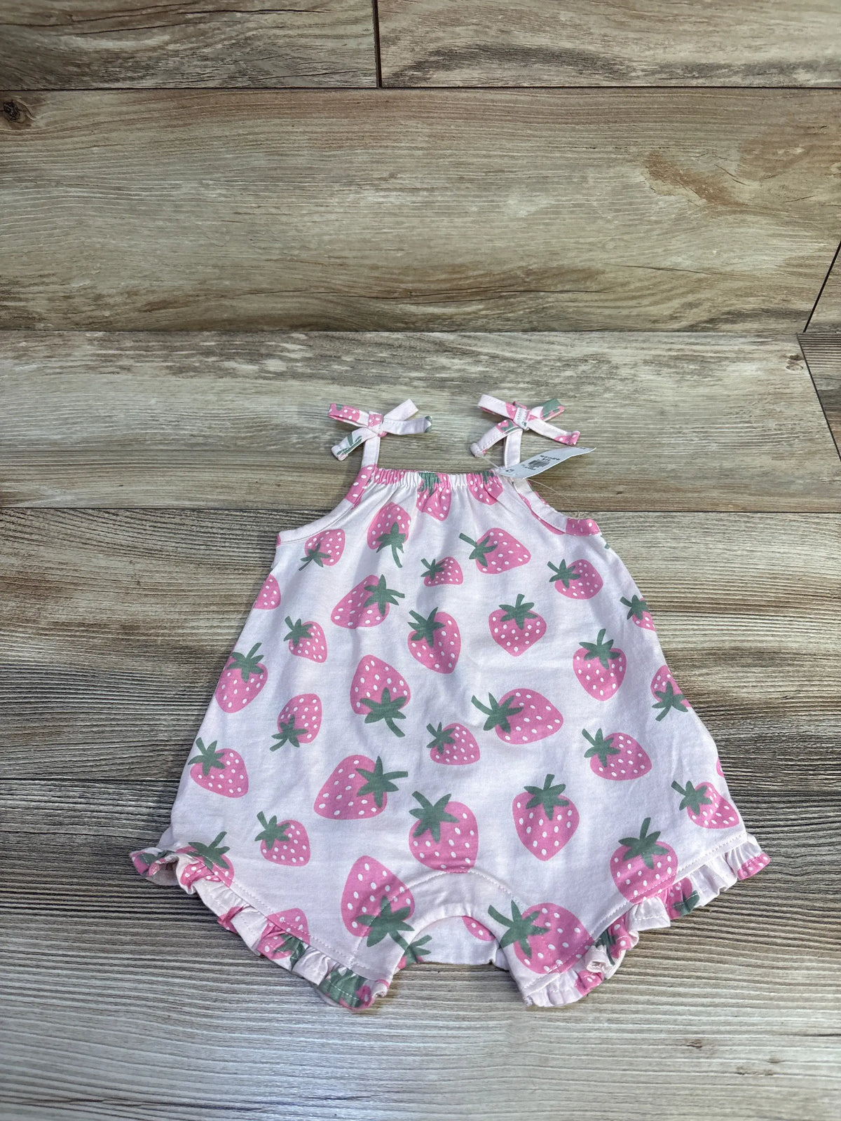 NEW Old Navy Sleeveless Tie-Knot Romper Strawberry Pink sz 0-3m