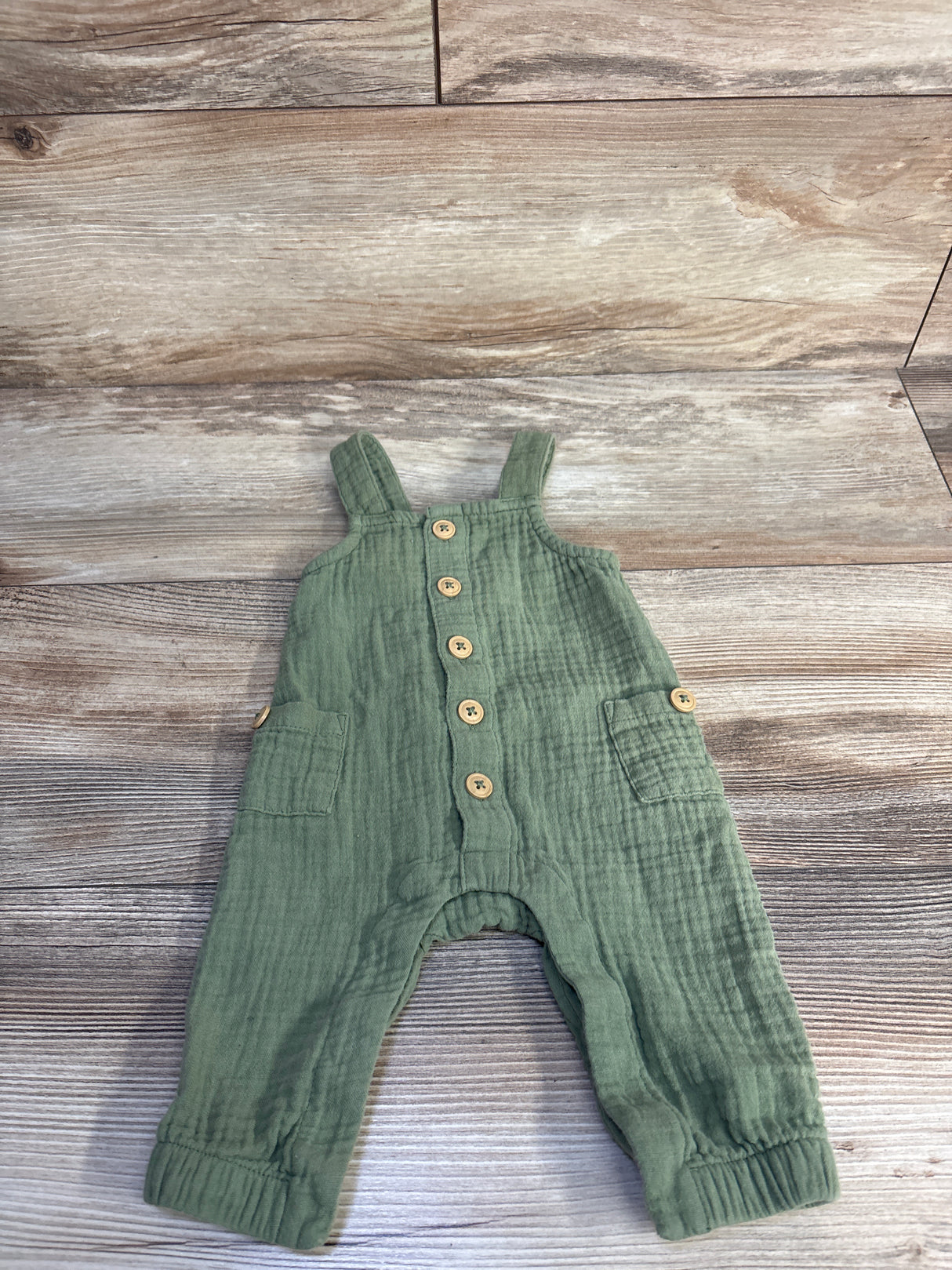 Cat & Jack Gauze Button Jumpsuit Green sz 0-3m