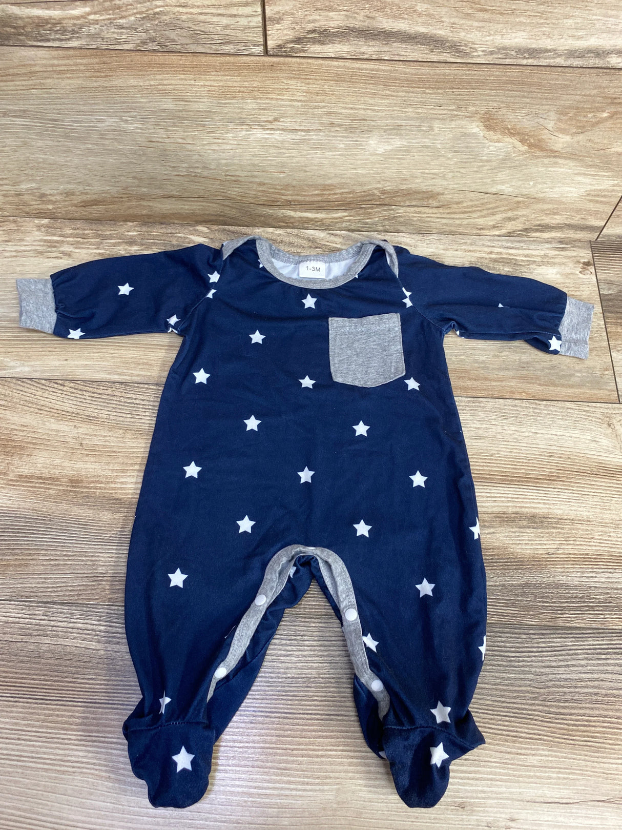 Star Print Footed Coverall Navy sz 1-3m