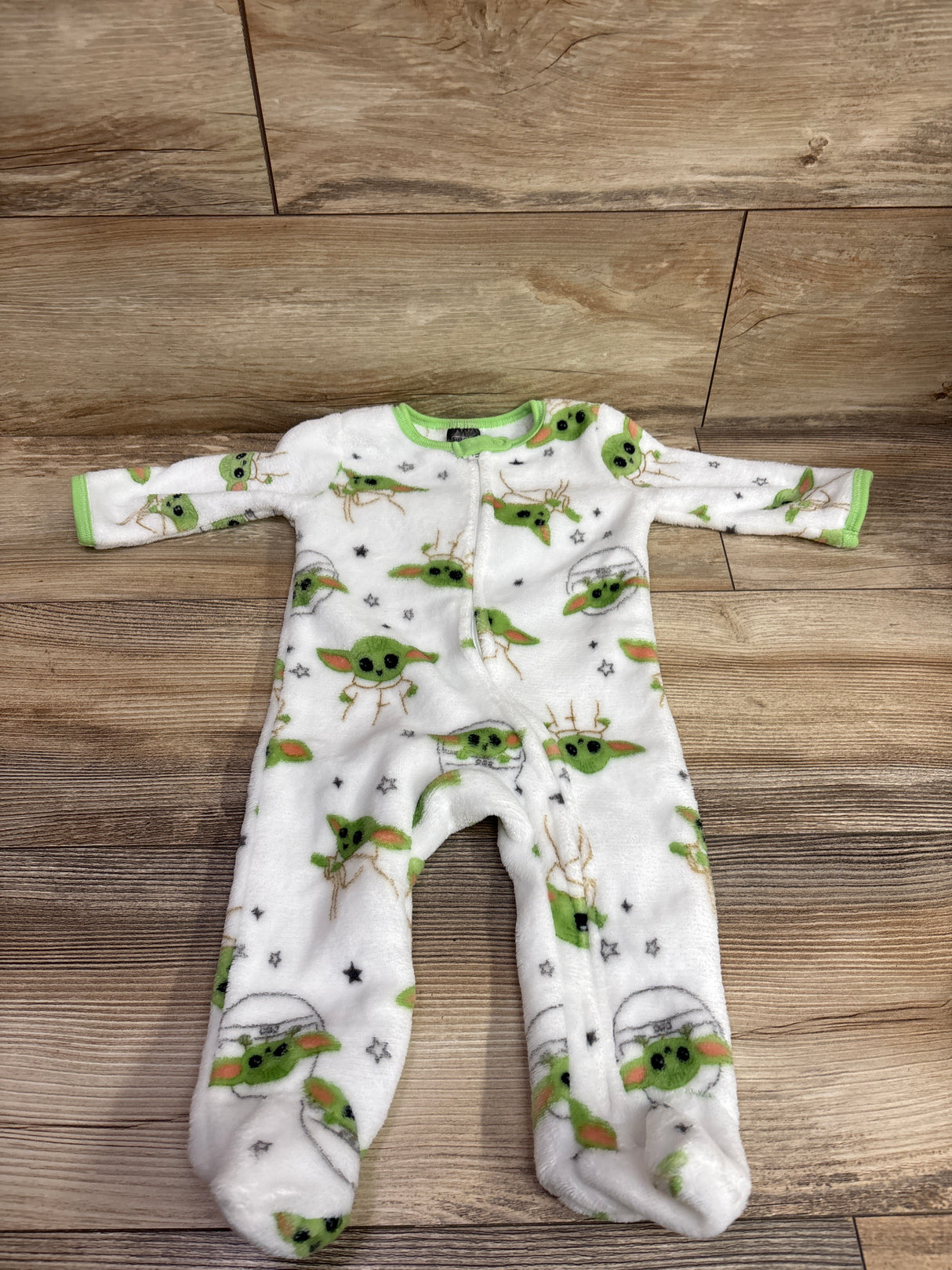 Star Wars Baby Yoda Plush Footed Coverall White sz 6-9m