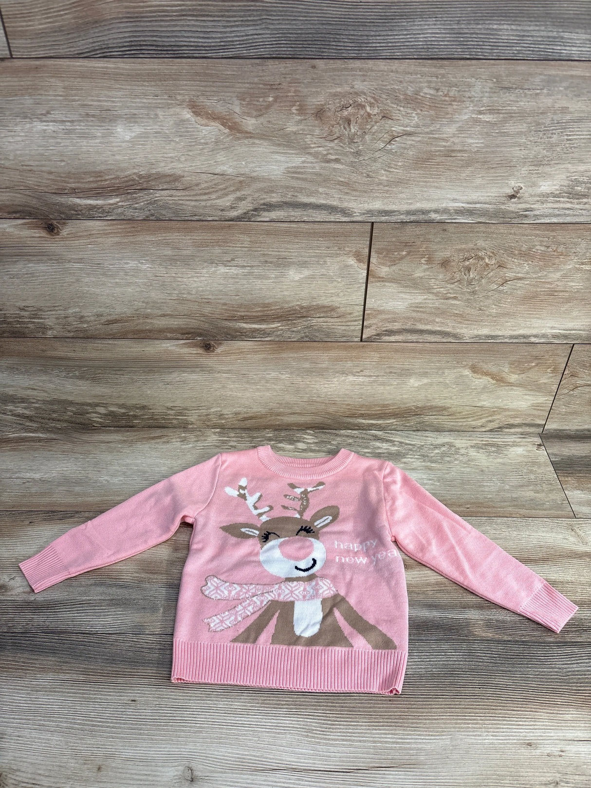 Reindeer Pull Over Christmas Sweater Pink sz 3T