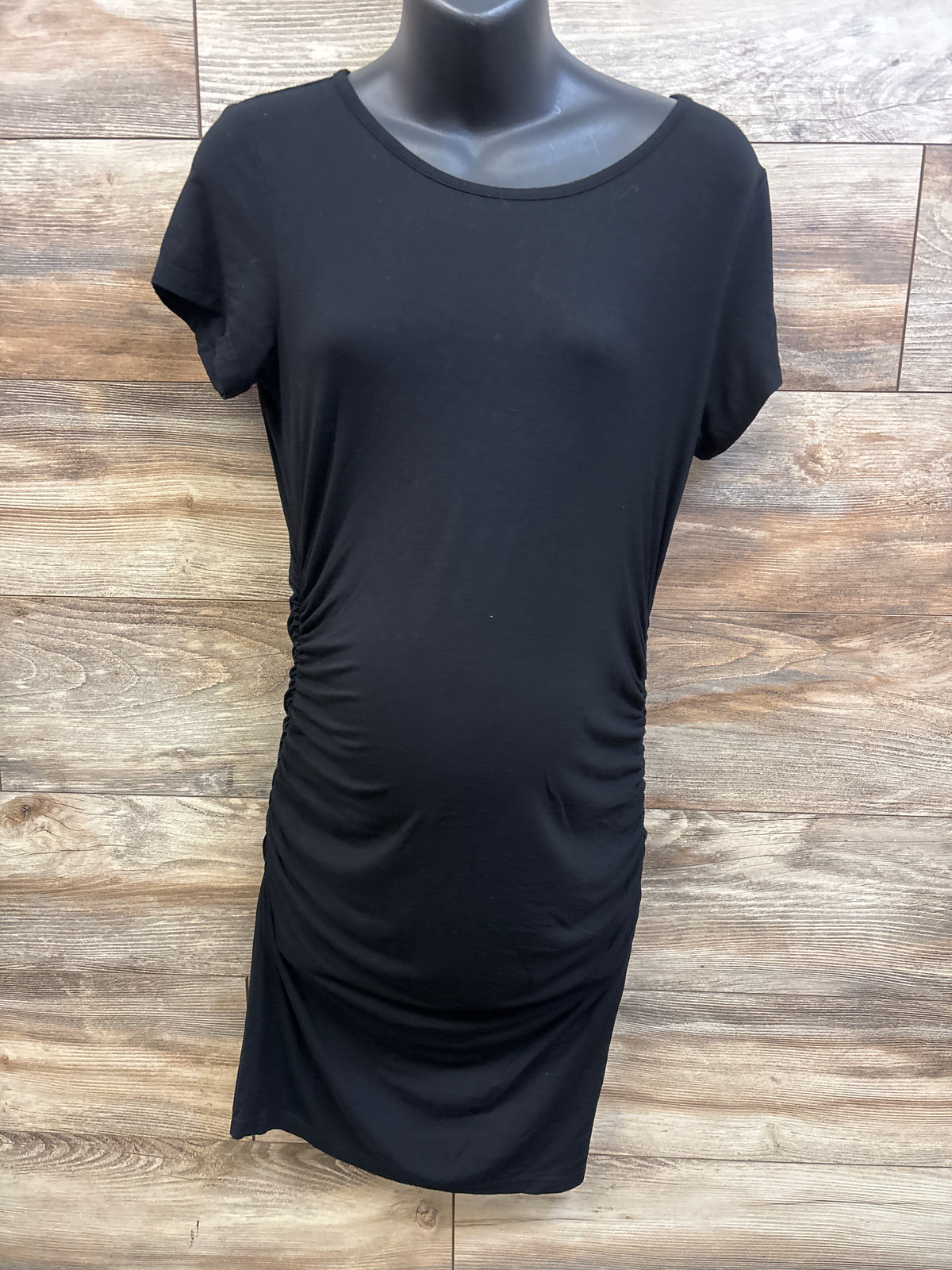 Smallshow Maternity Ruched Bodycon Dress Black sz Medium