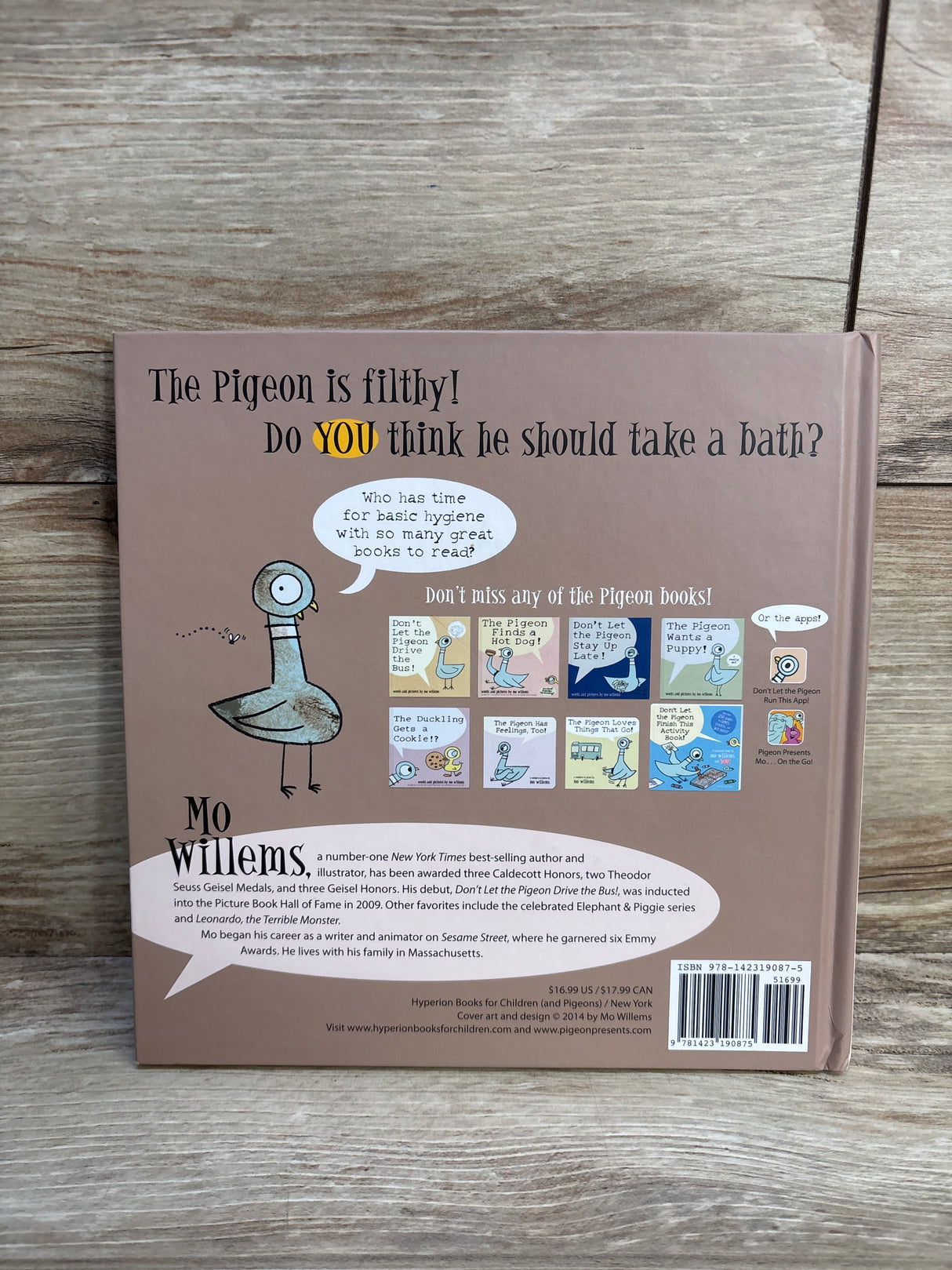 The Pigeon Needs a Bath! Hardcover Book