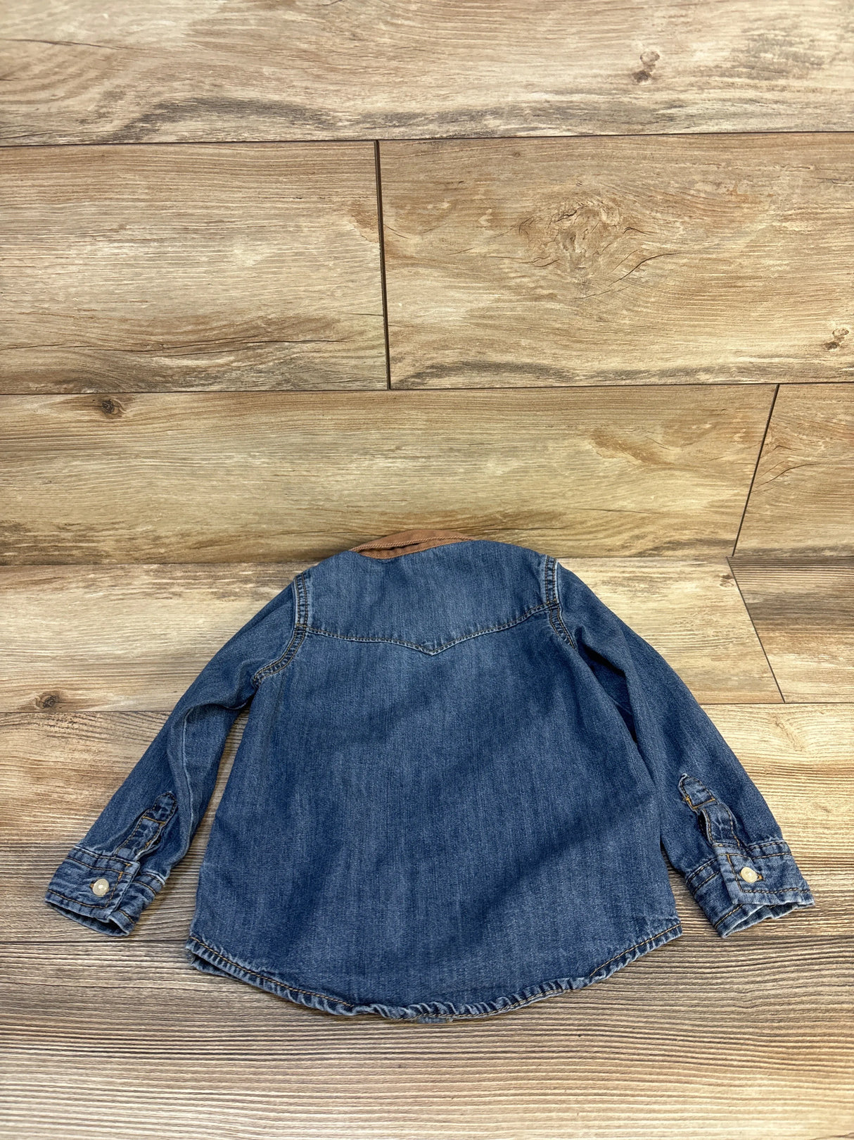 Oshkosh Western Denim Long-Sleeve Button-Down Shirt in Blue sz 3T