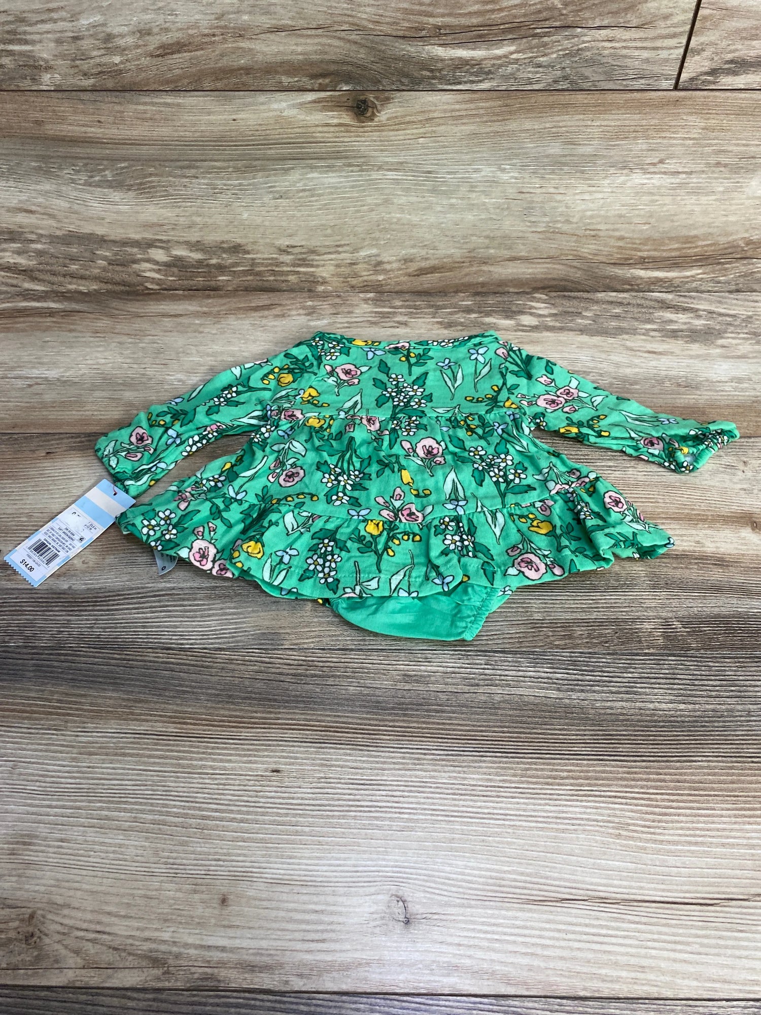 NEW Cat & Jack Floral Henley Dress & Bloomers Green sz 0-3m - Me n Mommy To Be