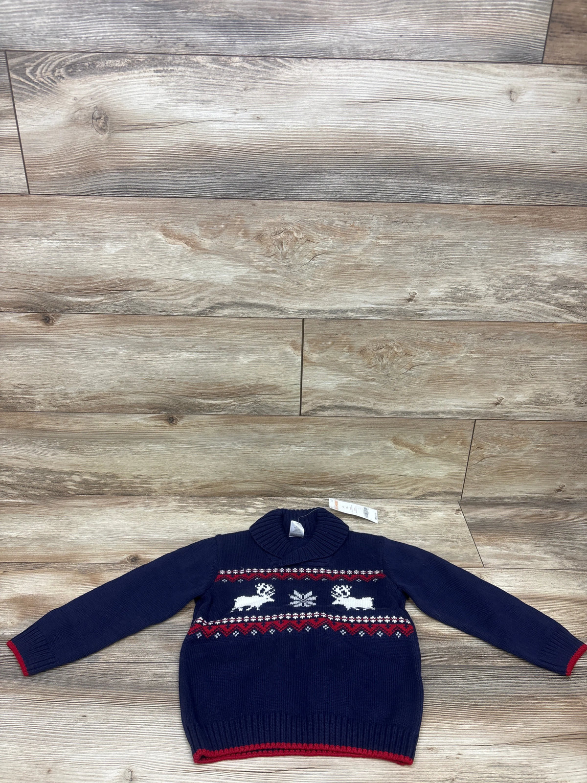NEW Gymboree Fair Isle Reindeer Knit Holiday Sweater Navy sz 4T