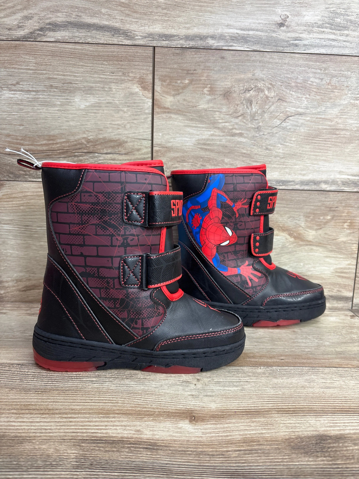 NEW Marvel Spider-Man Light-Up Winter Boots Black sz 1Y