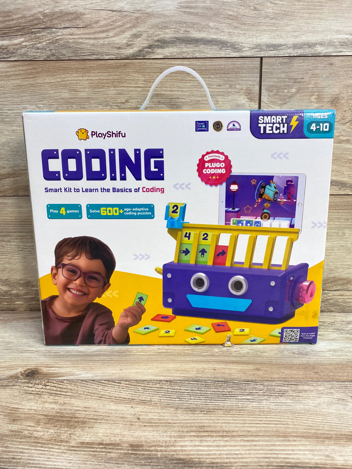 PlayShifu Coding smart kit for kids ages 4-10 with interactive coding game pieces and tablet app