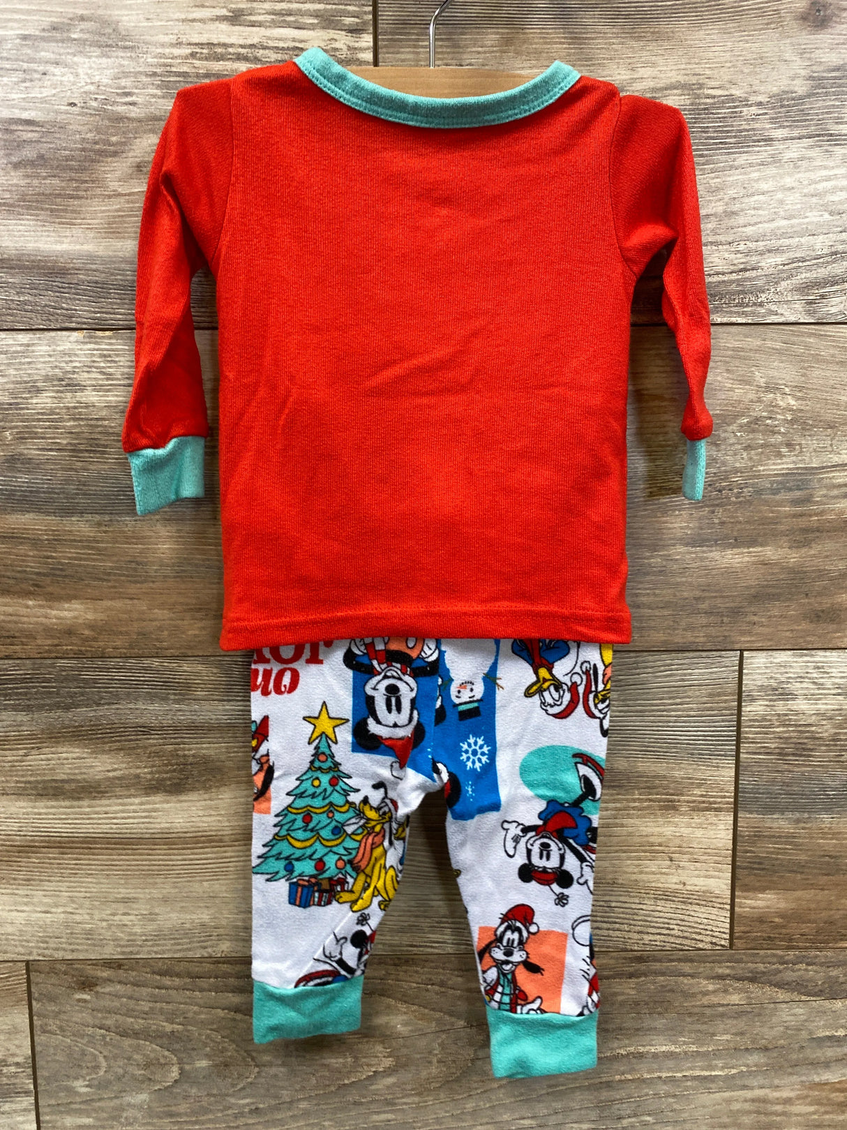 Disney 2pc Mickey Mouse Christmas Pajama Set Red sz 12m